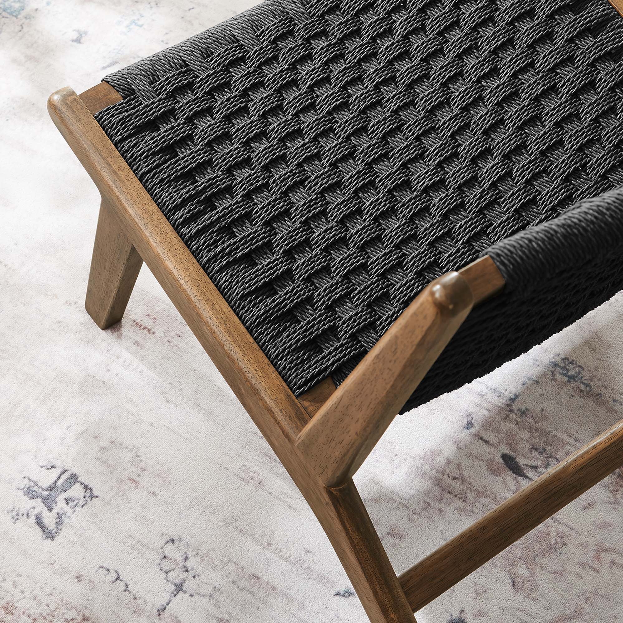Modway Saoirse Woven Rope Wood Accent Lounge Chair