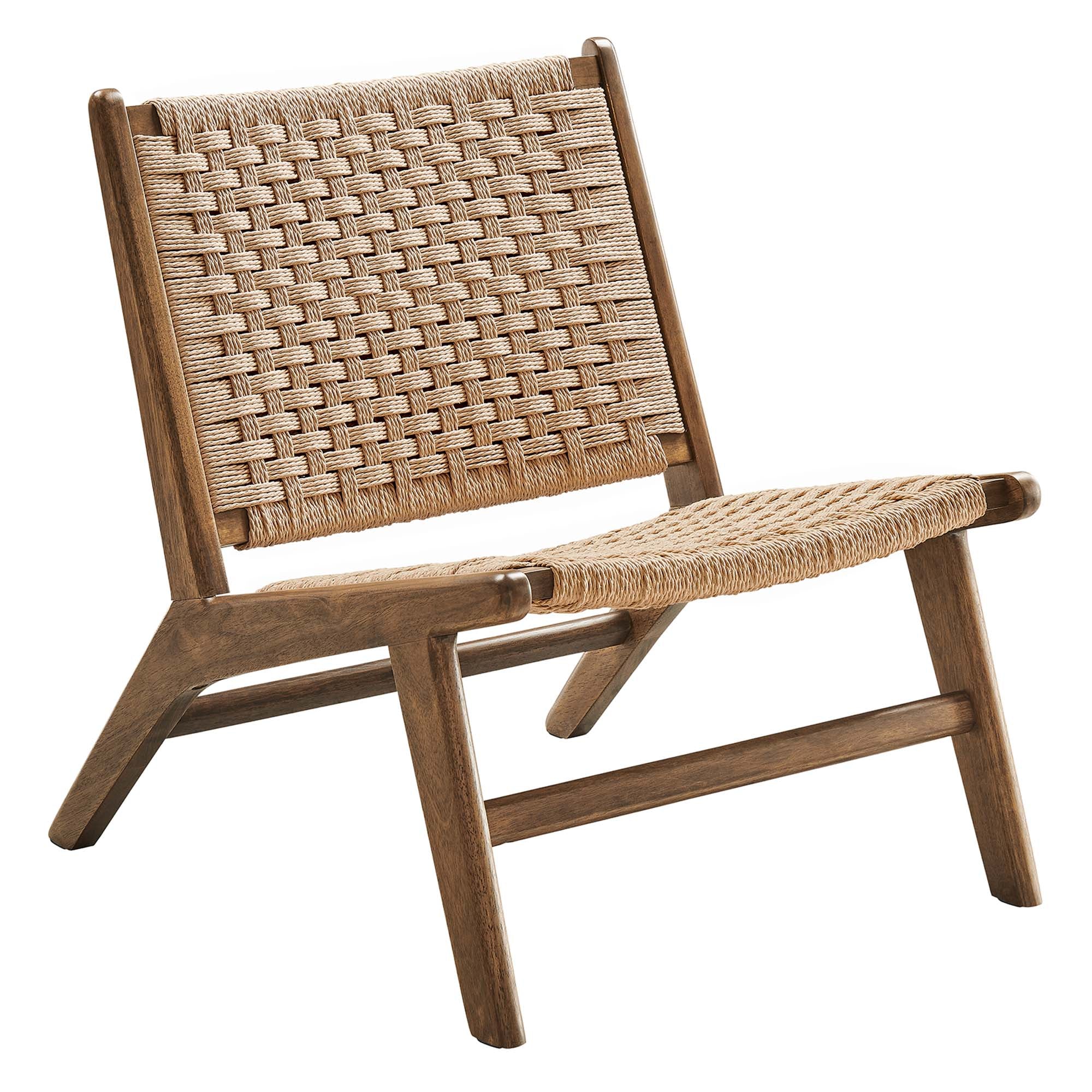 Modway Saoirse Woven Rope Wood Accent Lounge Chair