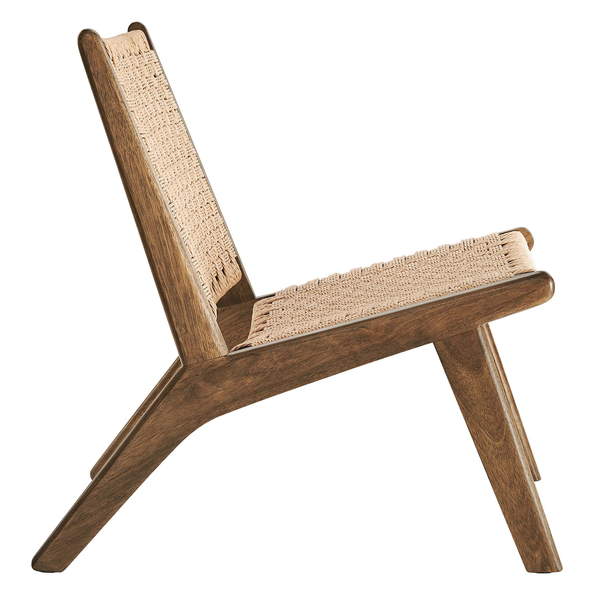 Modway Saoirse Woven Rope Wood Accent Lounge Chair