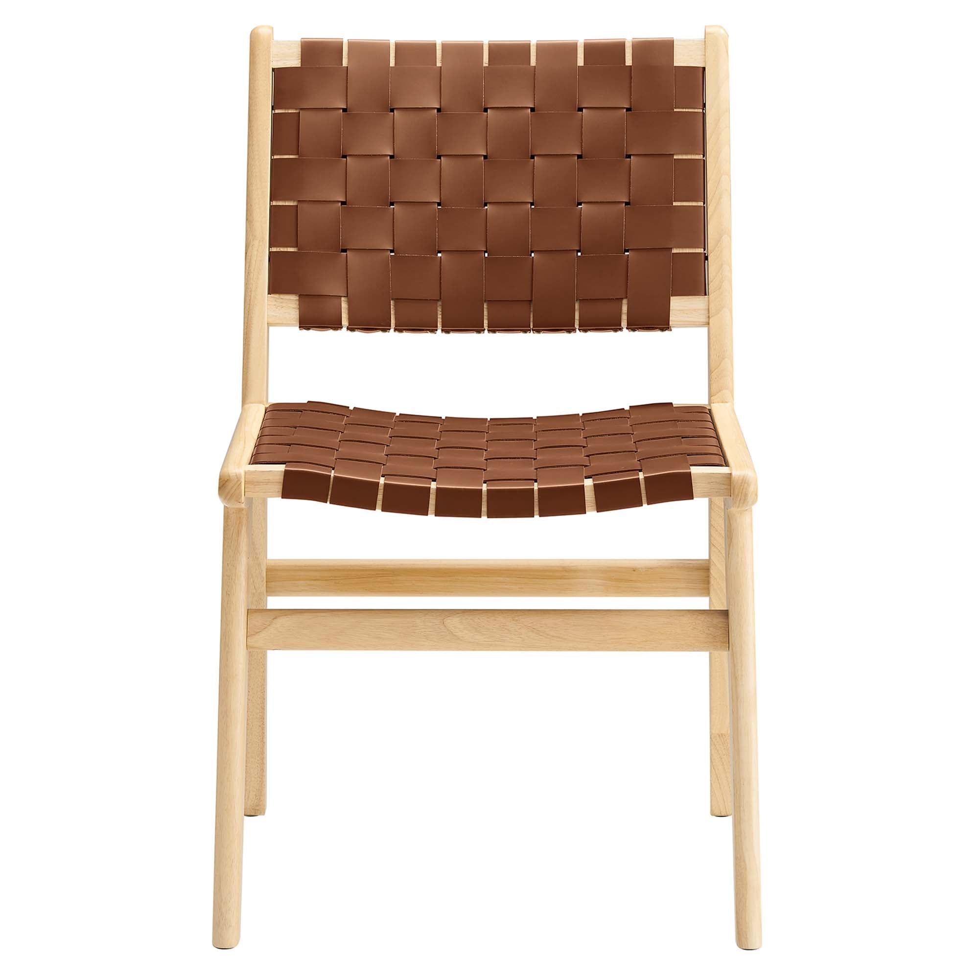 Modway Saoirse Leather Wood Dining Side Chair Set of 2