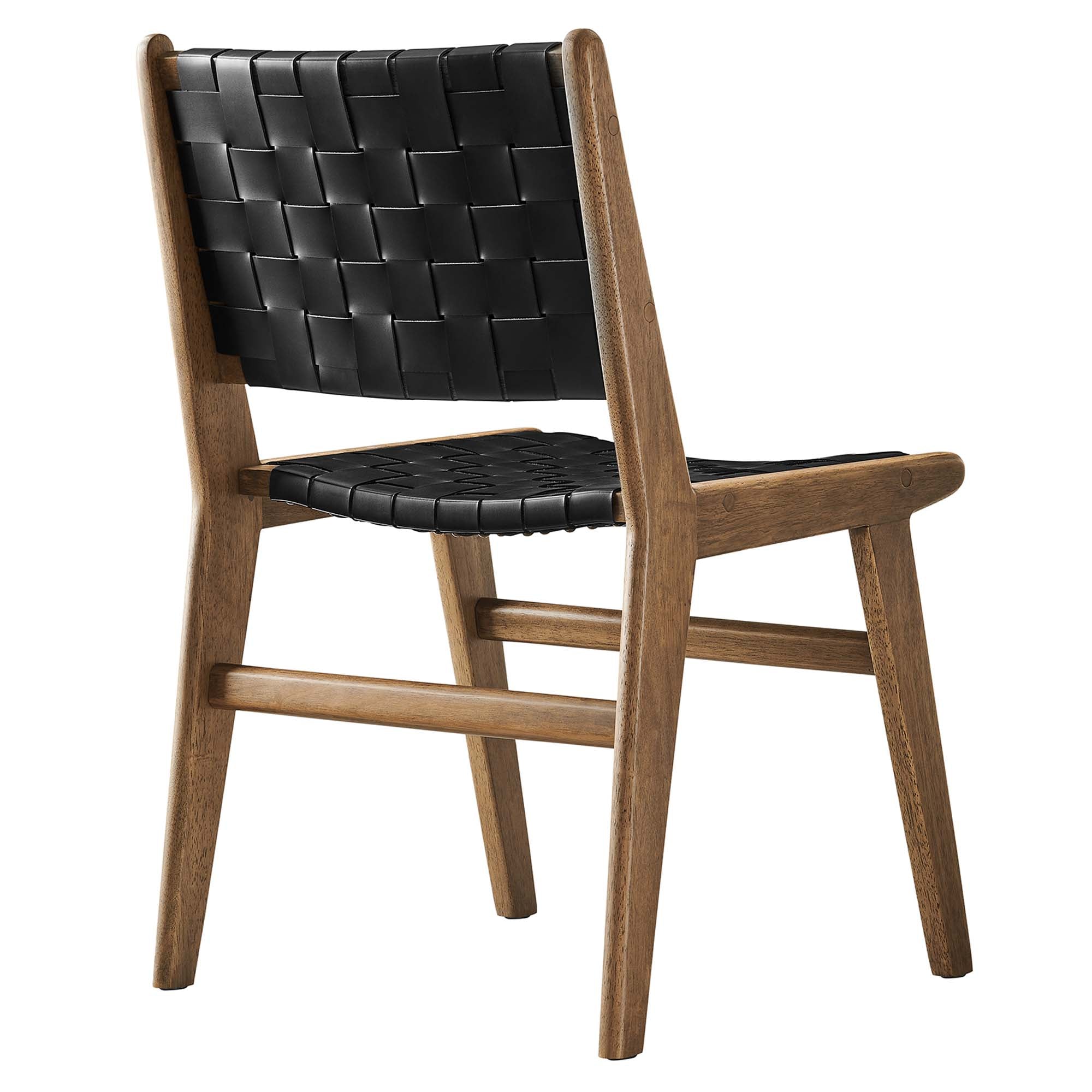 Modway Saoirse Leather Wood Dining Side Chair Set of 2