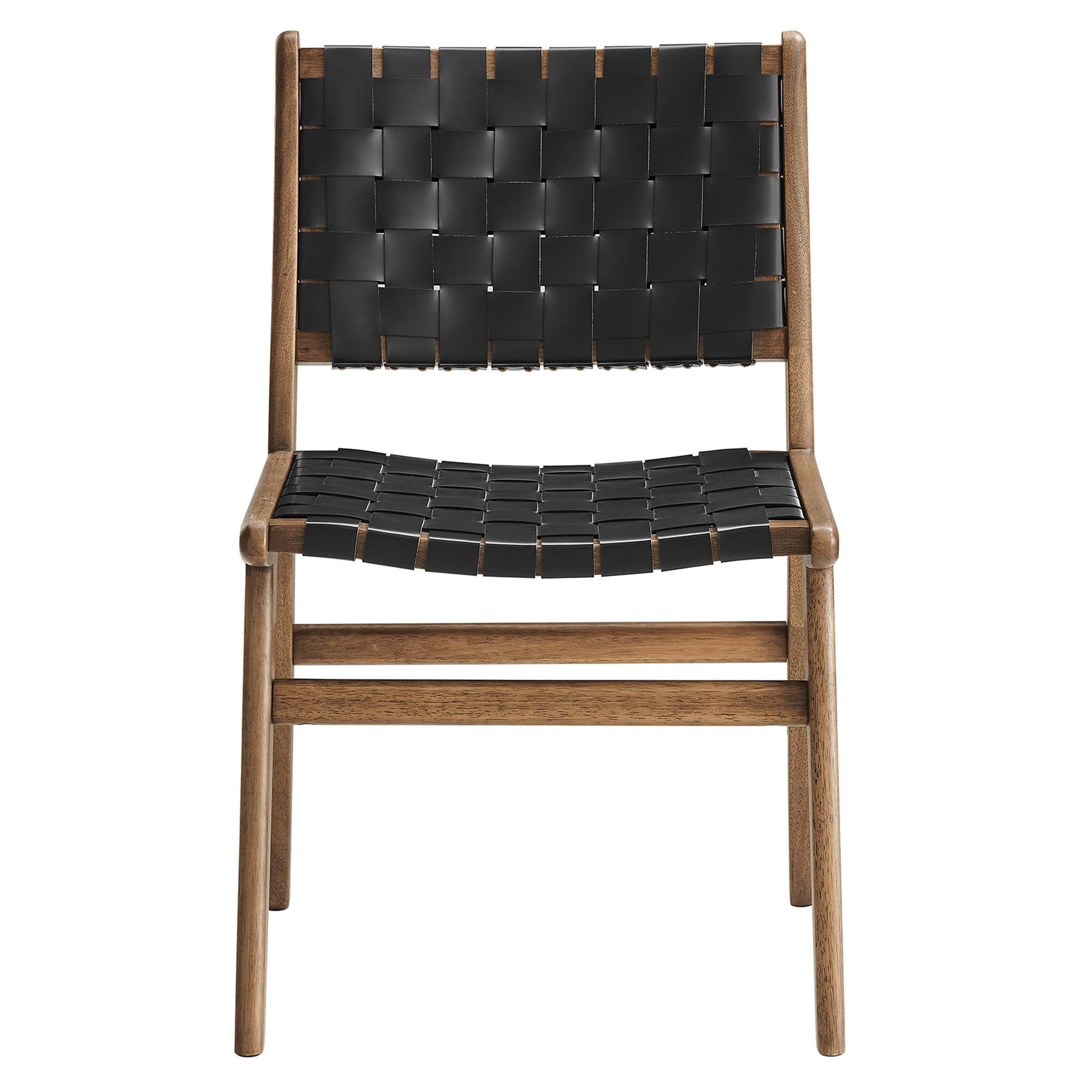 Modway Saoirse Leather Wood Dining Side Chair Set of 2