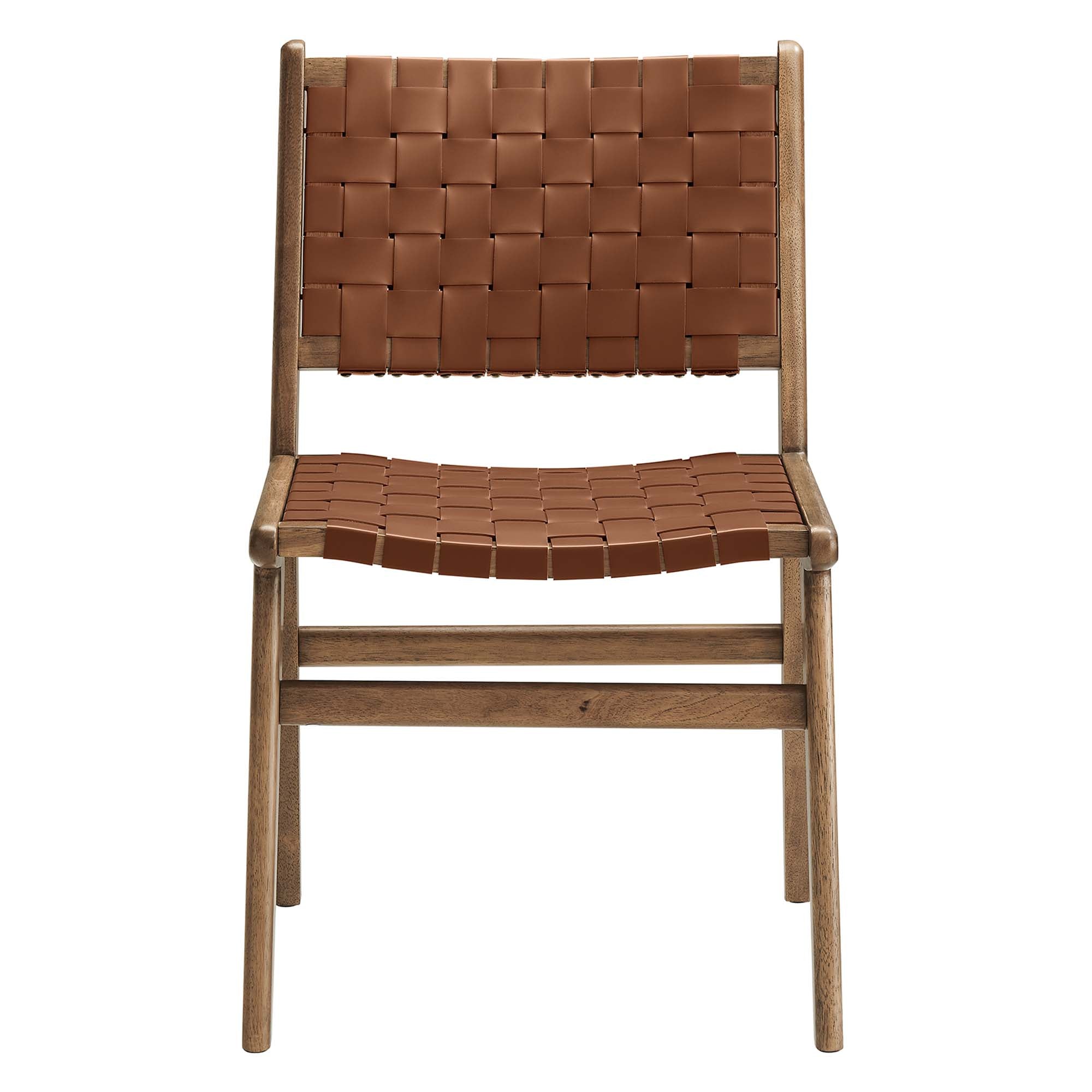 Modway Saoirse Leather Wood Dining Side Chair Set of 2