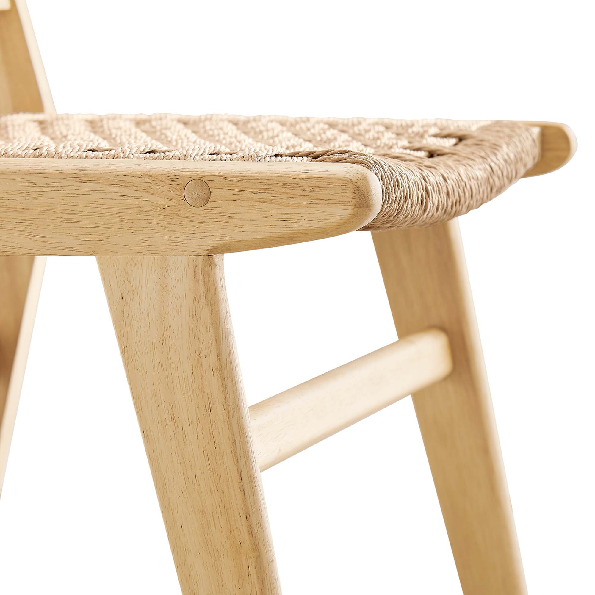 Modway Saoirse Woven Rope Wood Dining Side Chair Set of 2