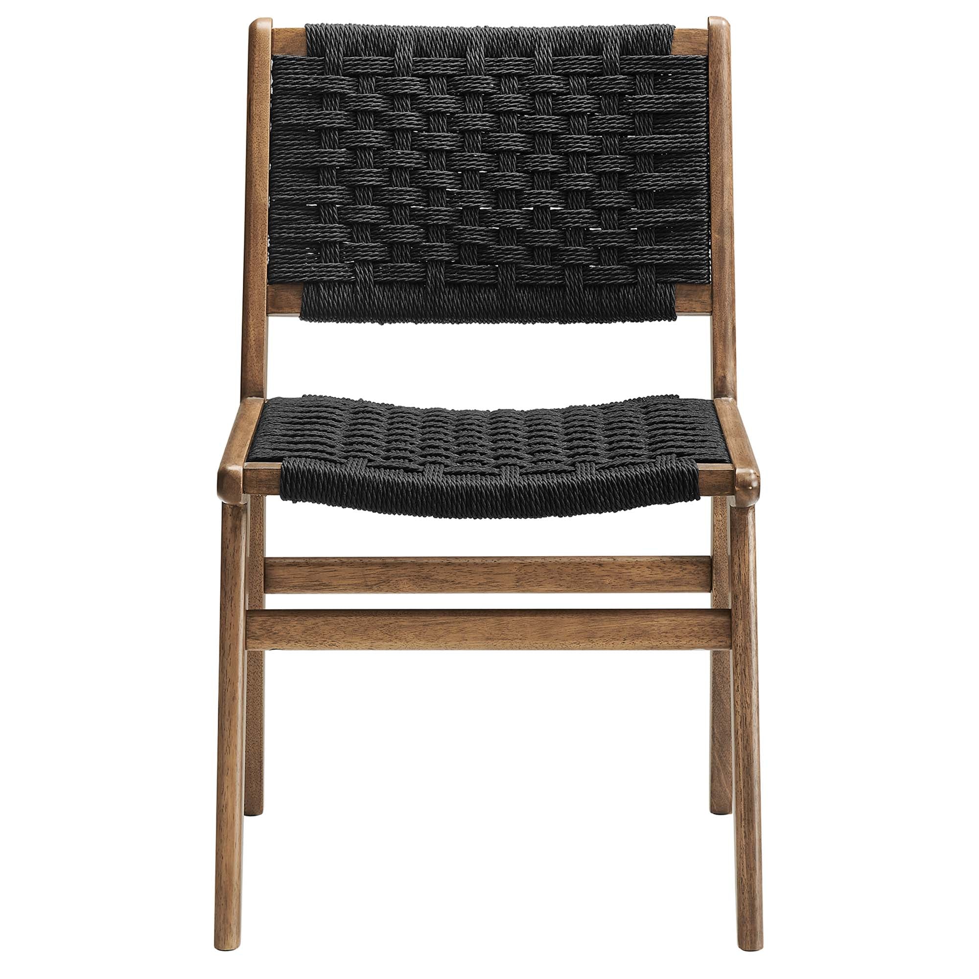 Modway Saoirse Woven Rope Wood Dining Side Chair Set of 2