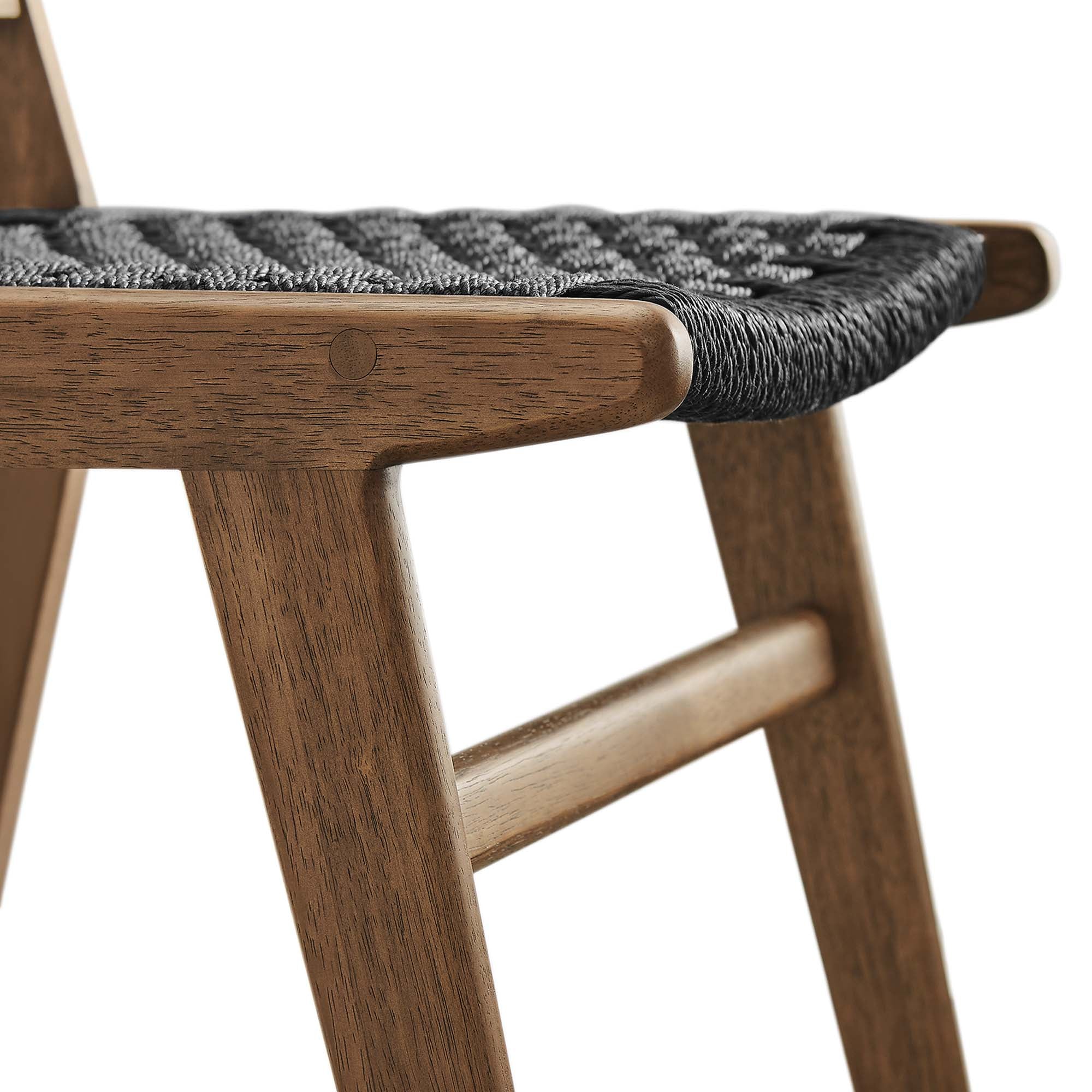 Modway Saoirse Woven Rope Wood Dining Side Chair Set of 2