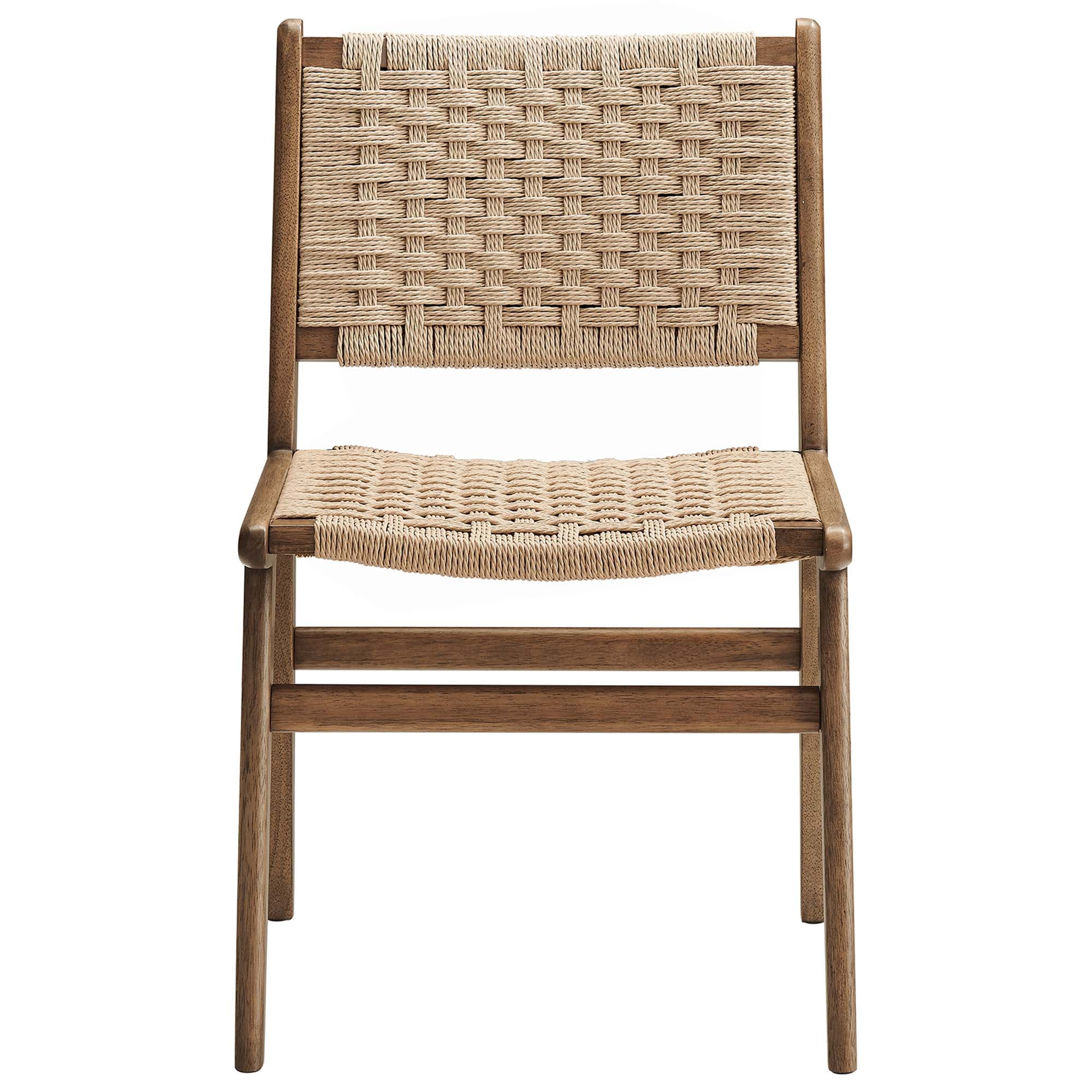 Modway Saoirse Woven Rope Wood Dining Side Chair Set of 2