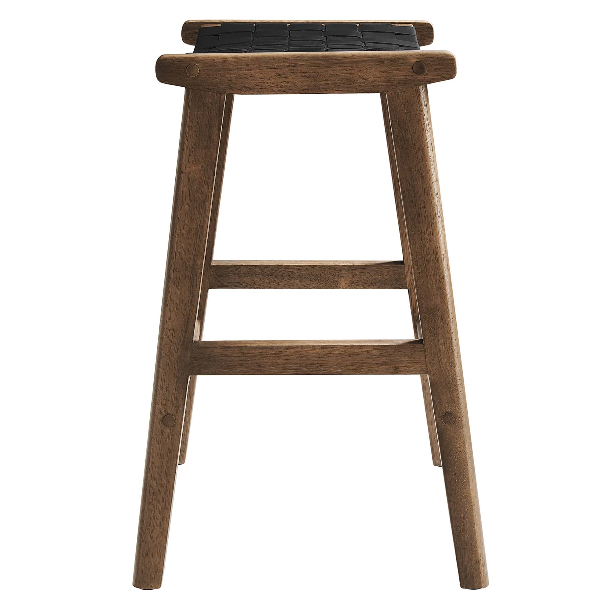 Modway Saoirse Faux Leather Wood Counter Stool Set of 2