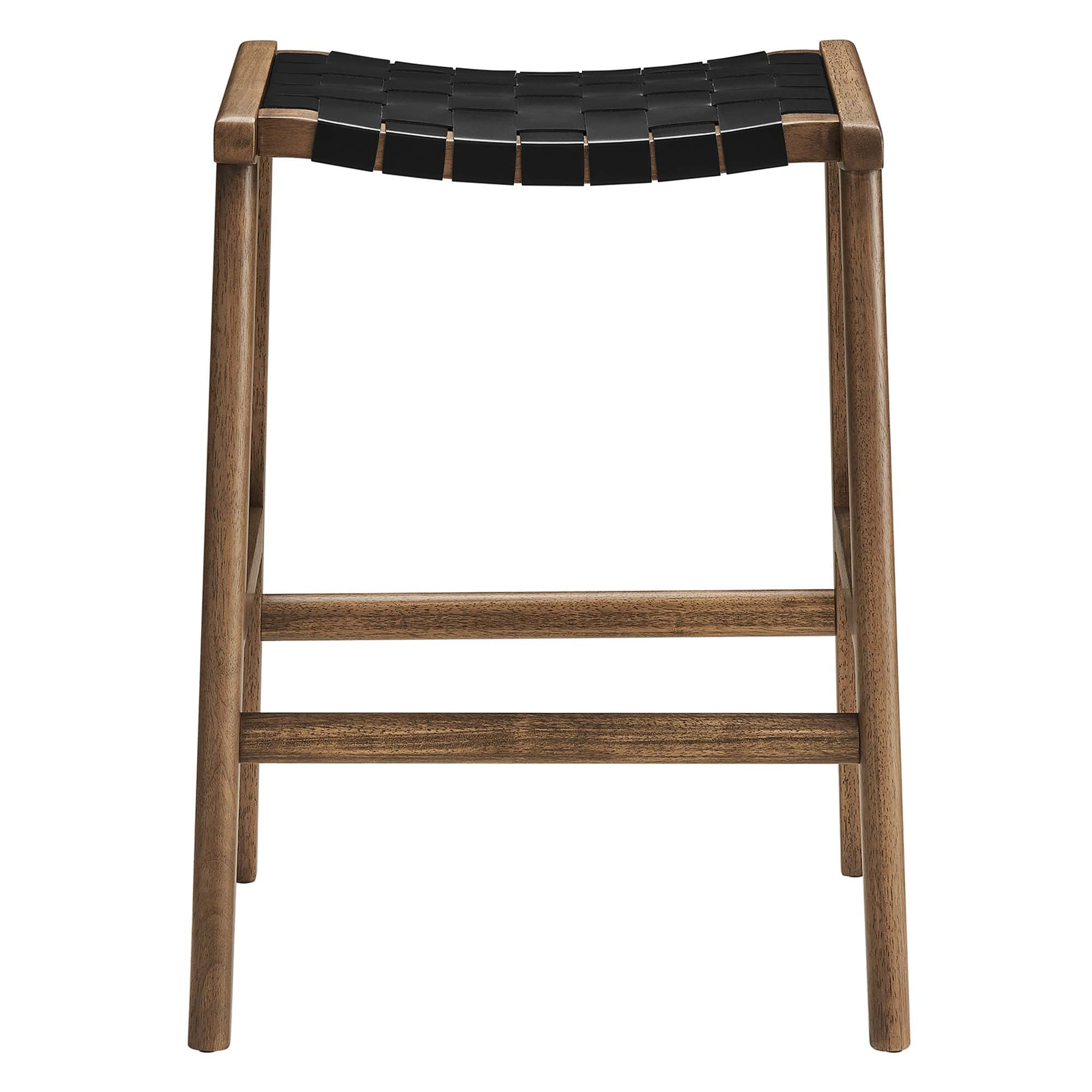 Modway Saoirse Faux Leather Wood Counter Stool Set of 2