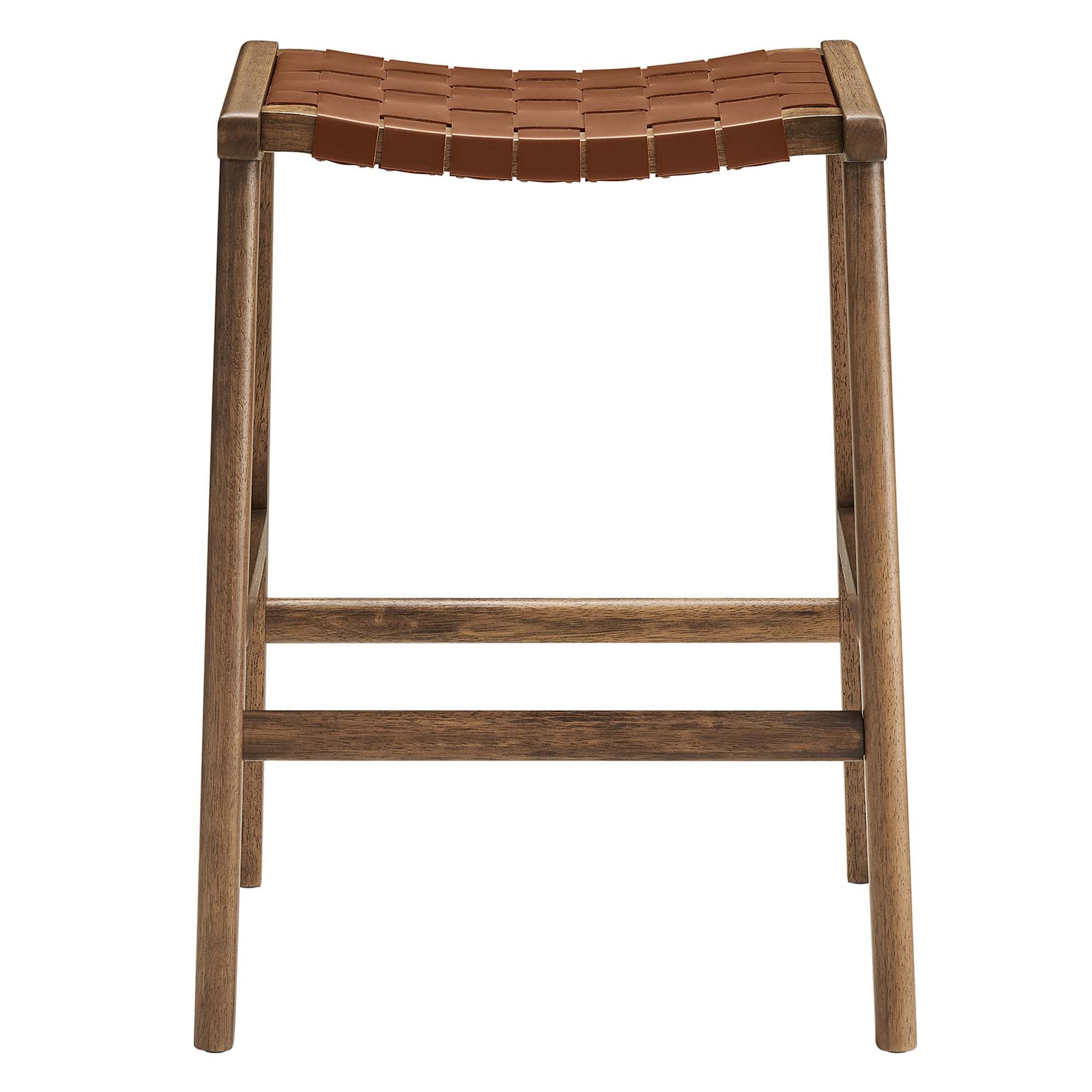 Modway Saoirse Faux Leather Wood Counter Stool Set of 2