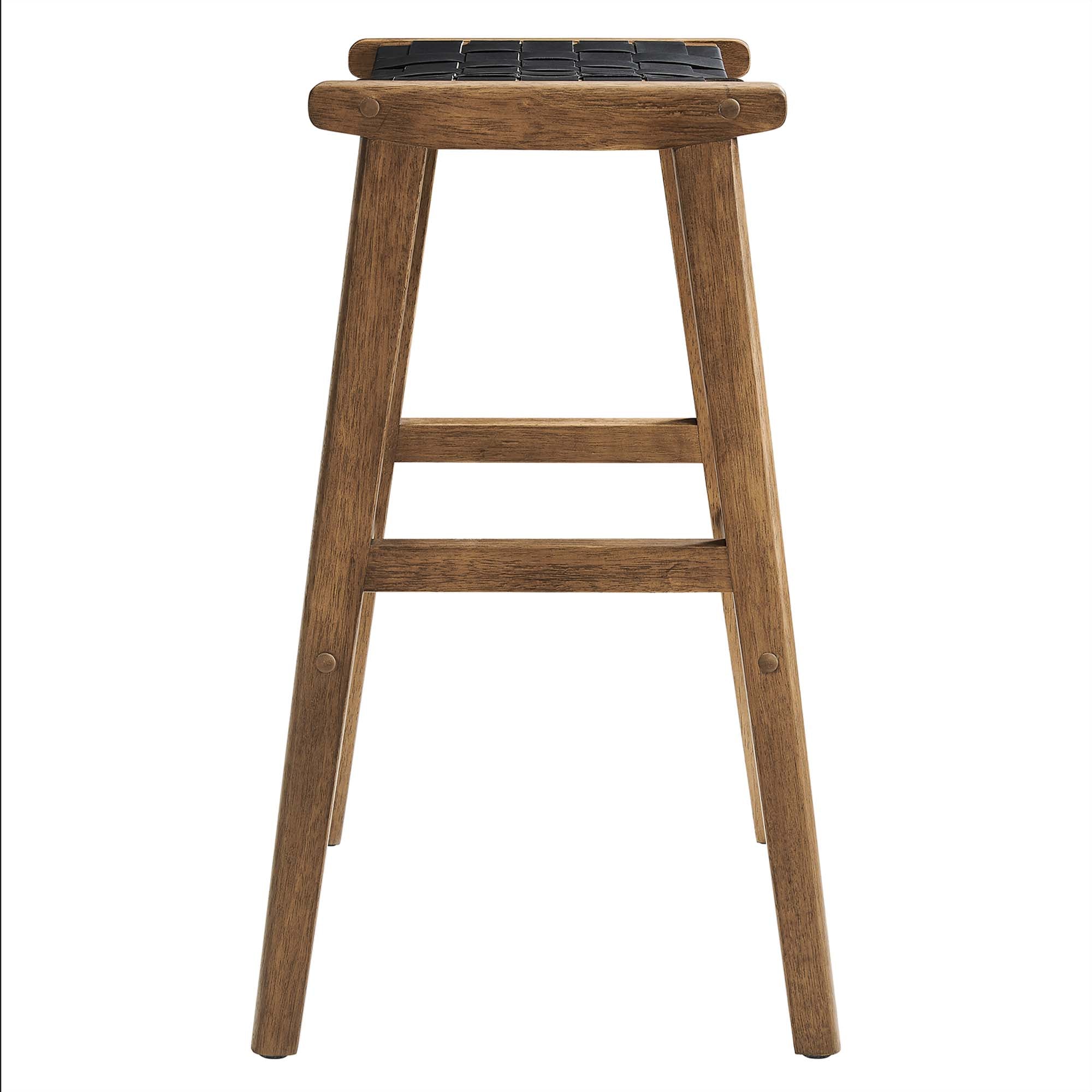 Modway EEI-6549 Saoirse Leather Wood Bar Stool Set of 2