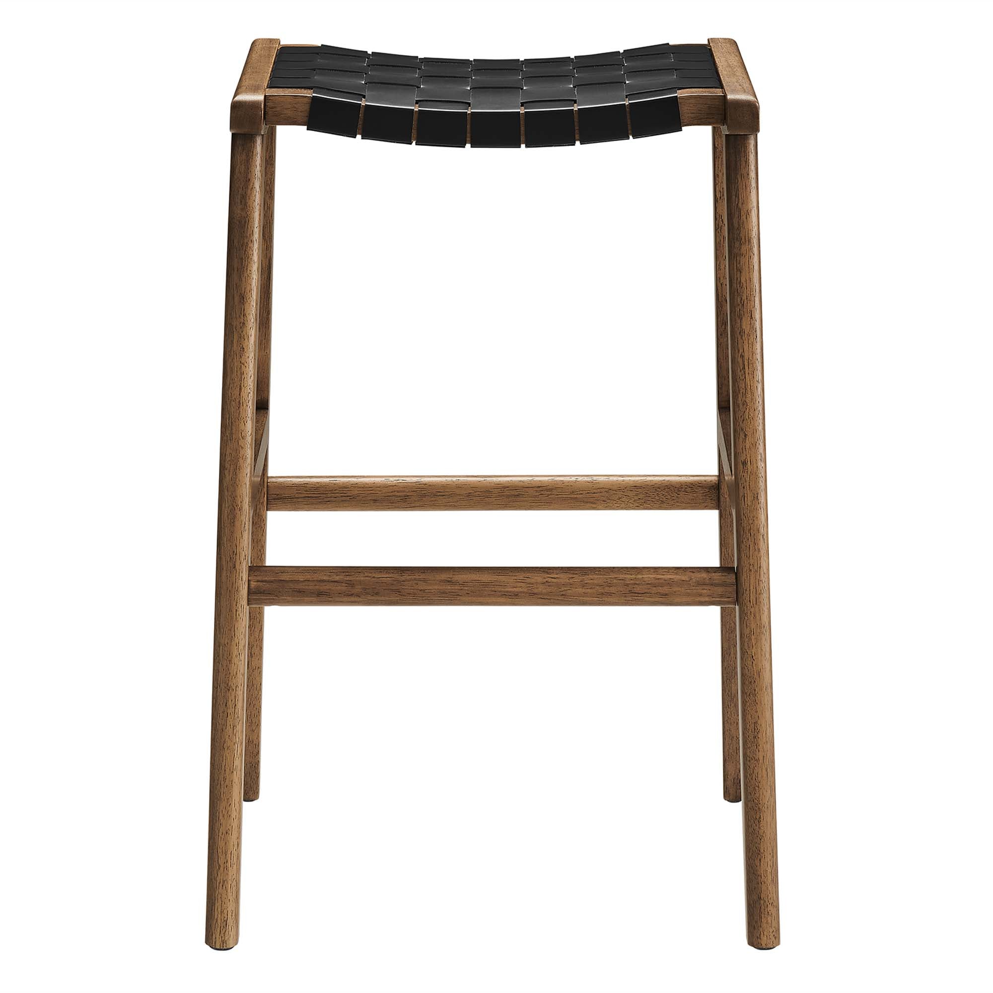 Modway EEI-6549 Saoirse Leather Wood Bar Stool Set of 2