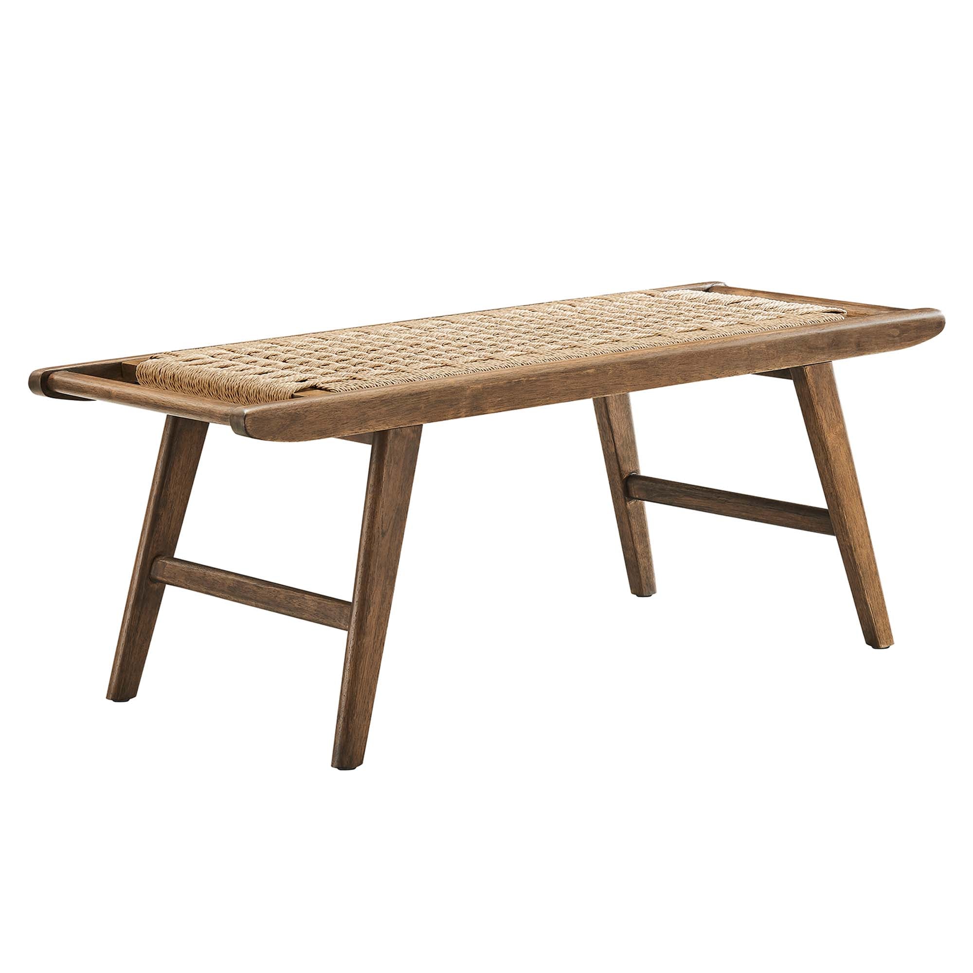 Modway Saoirse 47" Wove Rope Wood Bench