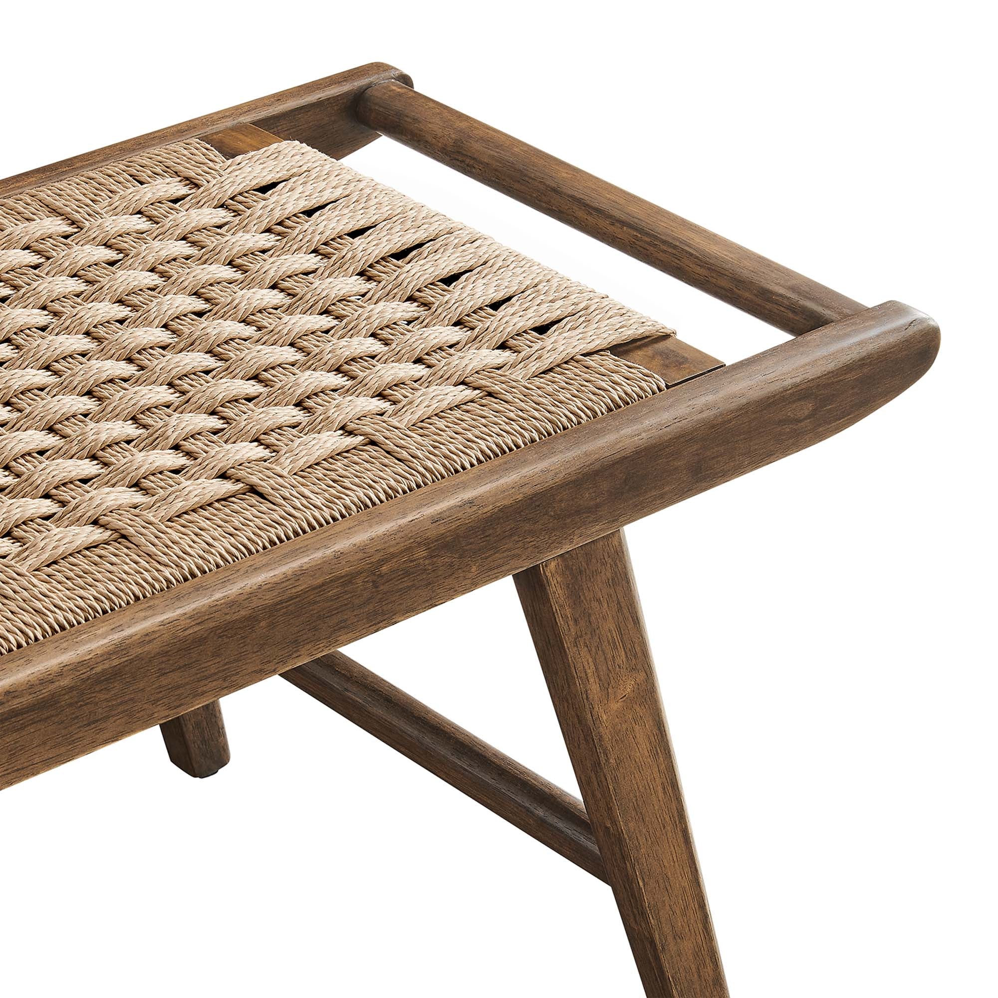 Modway Saoirse 47" Wove Rope Wood Bench
