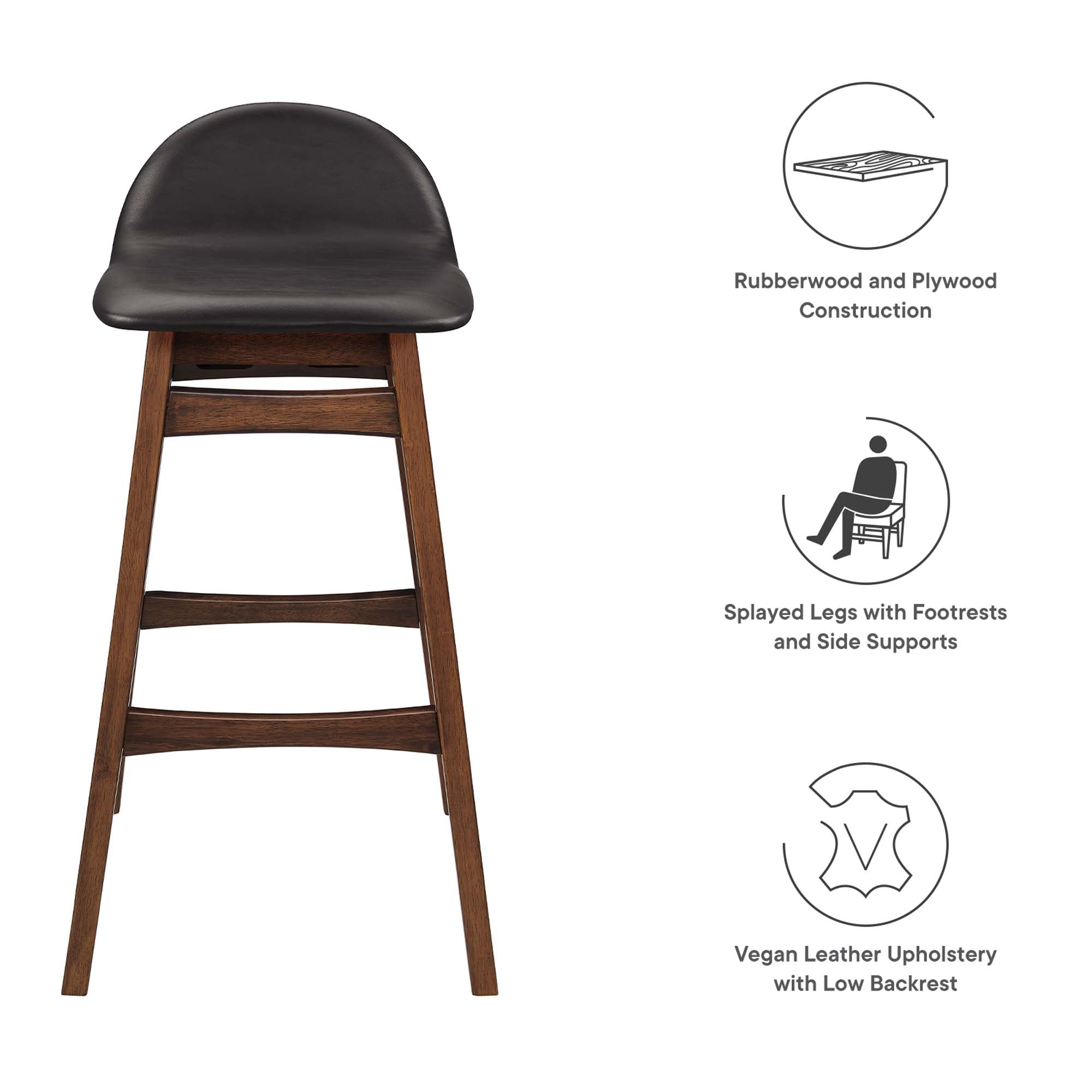 Modway Juno Wood Bar Stool Set of 2