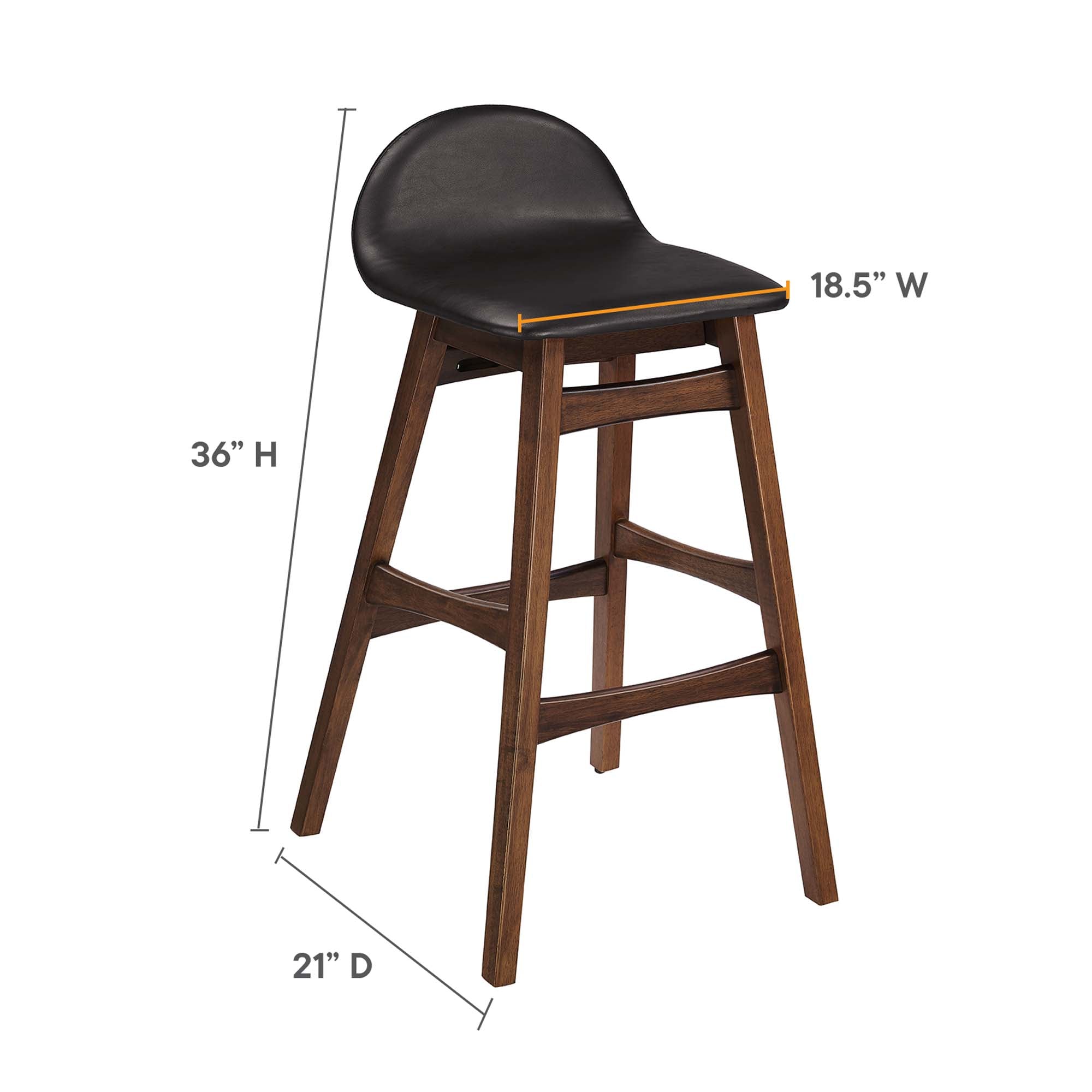 Modway Juno Wood Bar Stool Set of 2