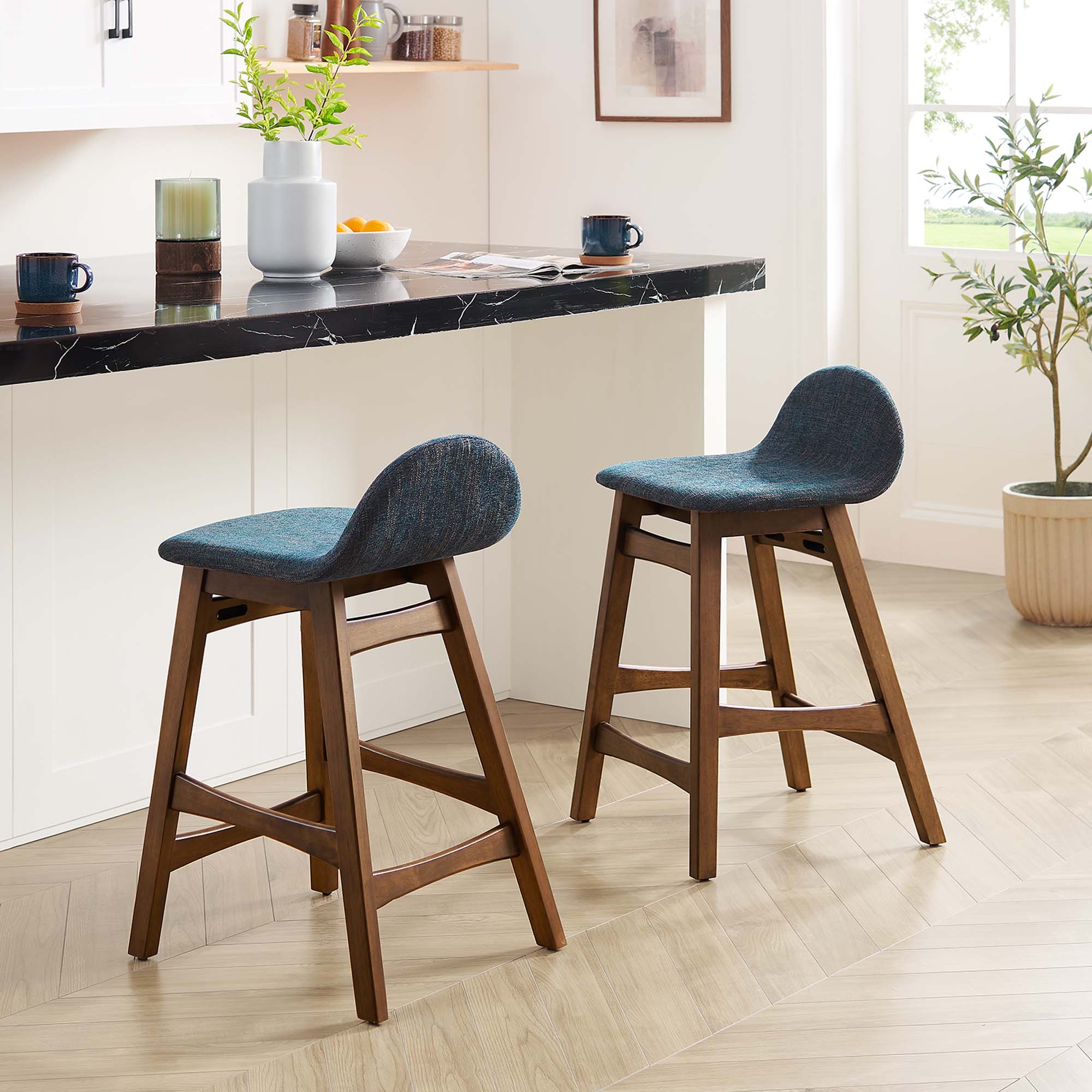 Modway Juno Wood Counter Stool Set of 2