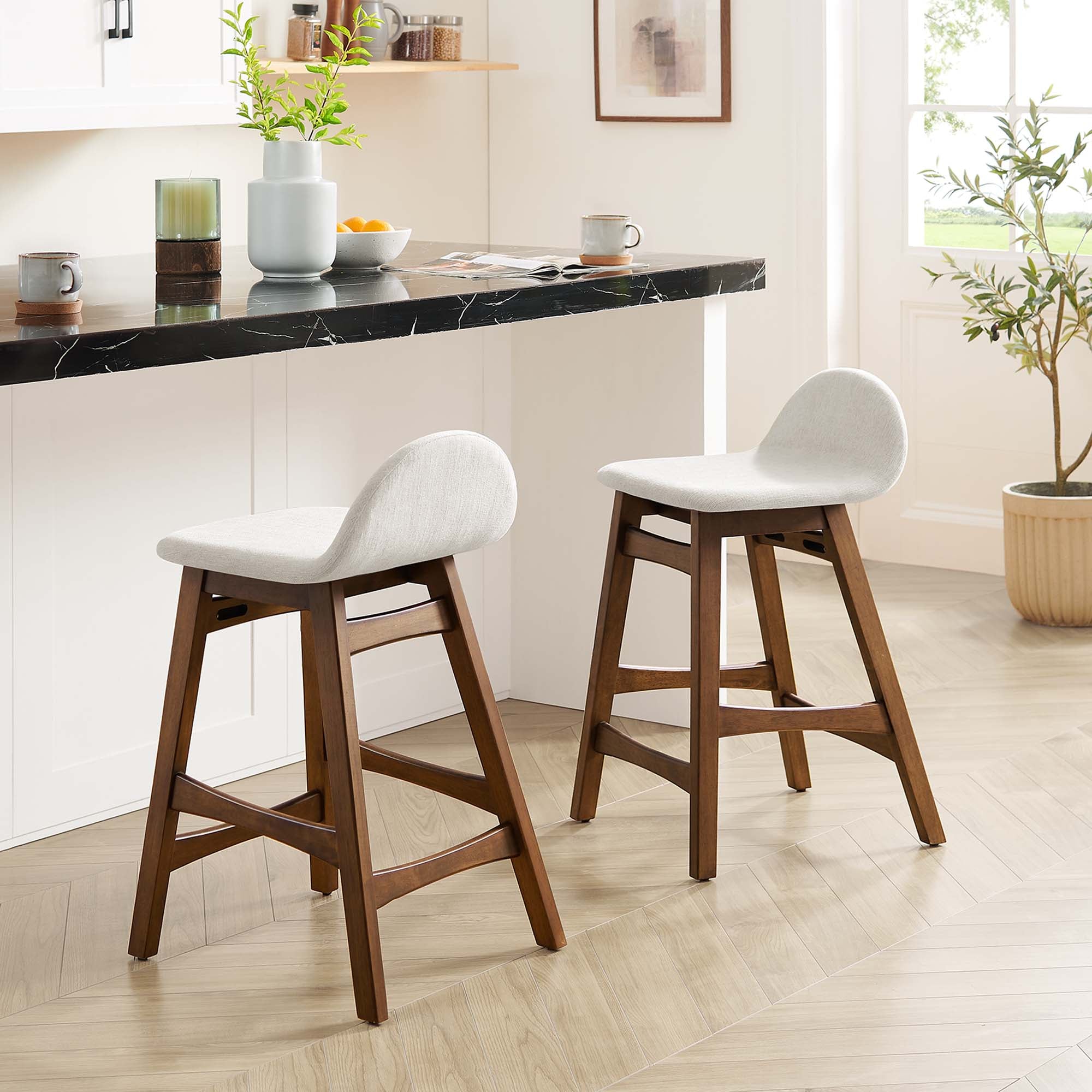 Modway Juno Wood Counter Stool Set of 2