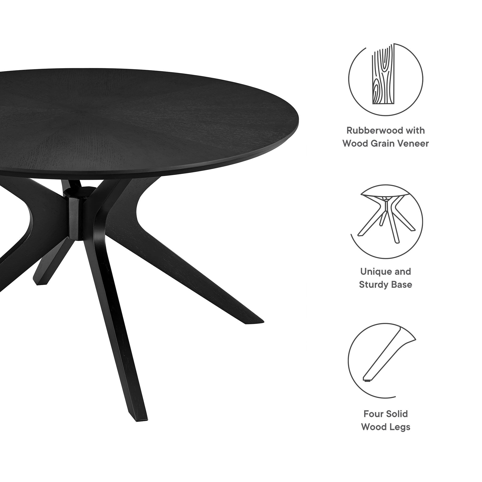 Modway Crossroads Round Wood Coffee Table