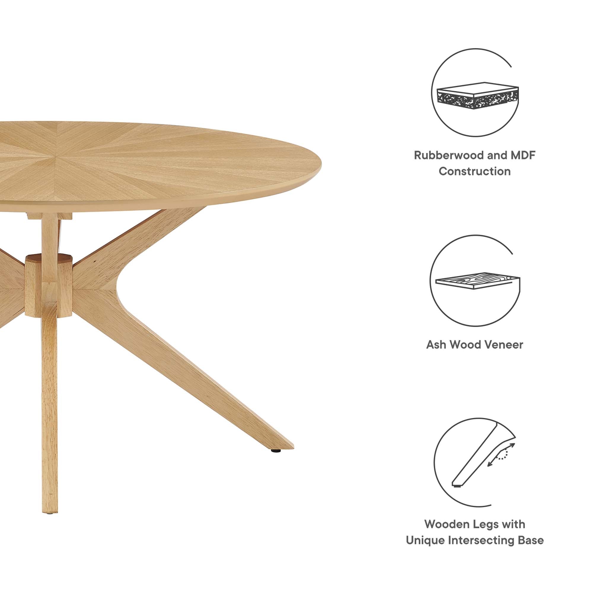 Modway Crossroads Round Wood Coffee Table