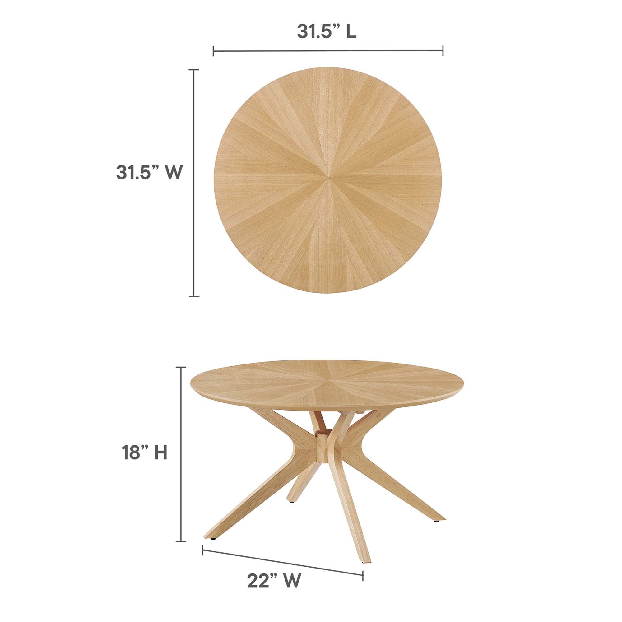 Modway Crossroads Round Wood Coffee Table