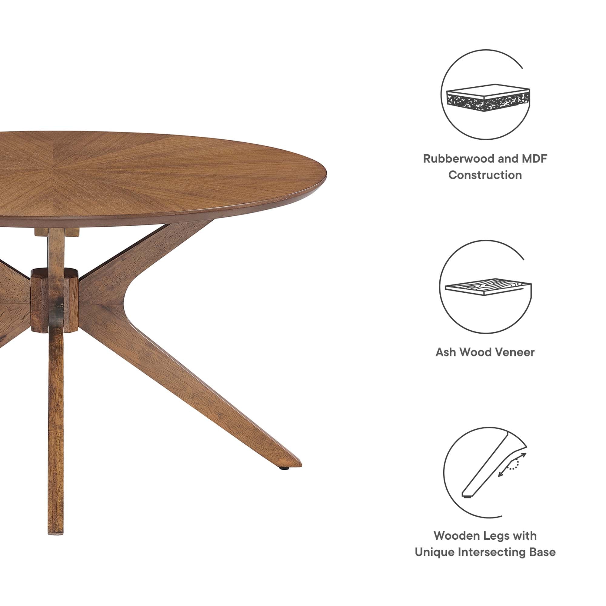 Modway Crossroads Round Wood Coffee Table