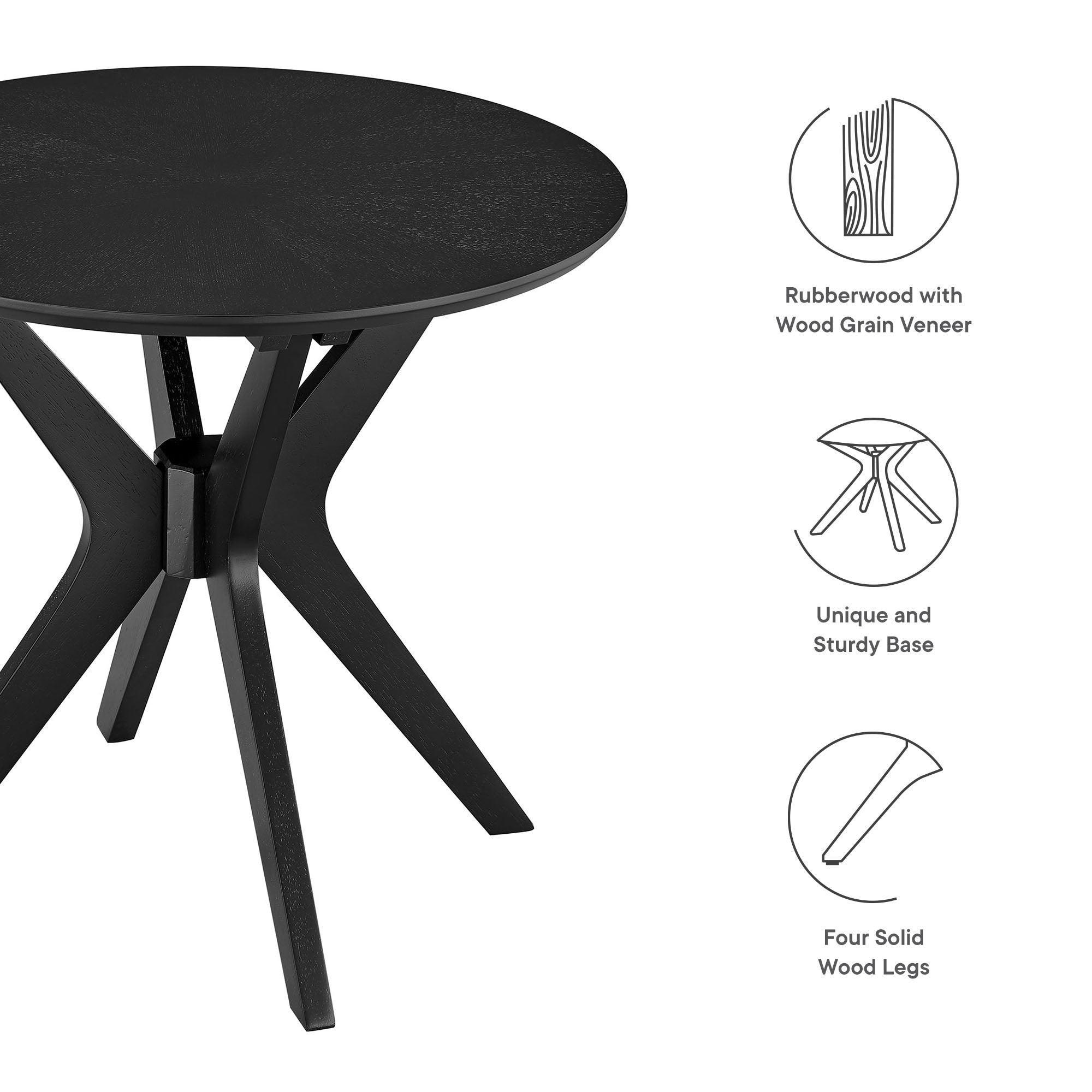 Modway Crossroads 24” Round Wood Side Table