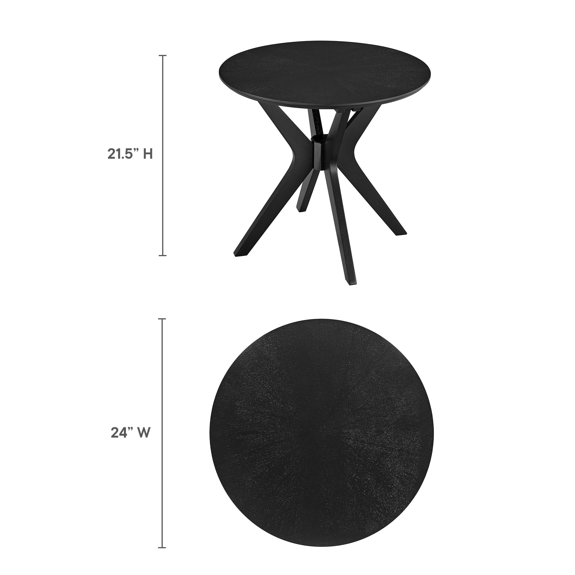 Modway Crossroads 24” Round Wood Side Table