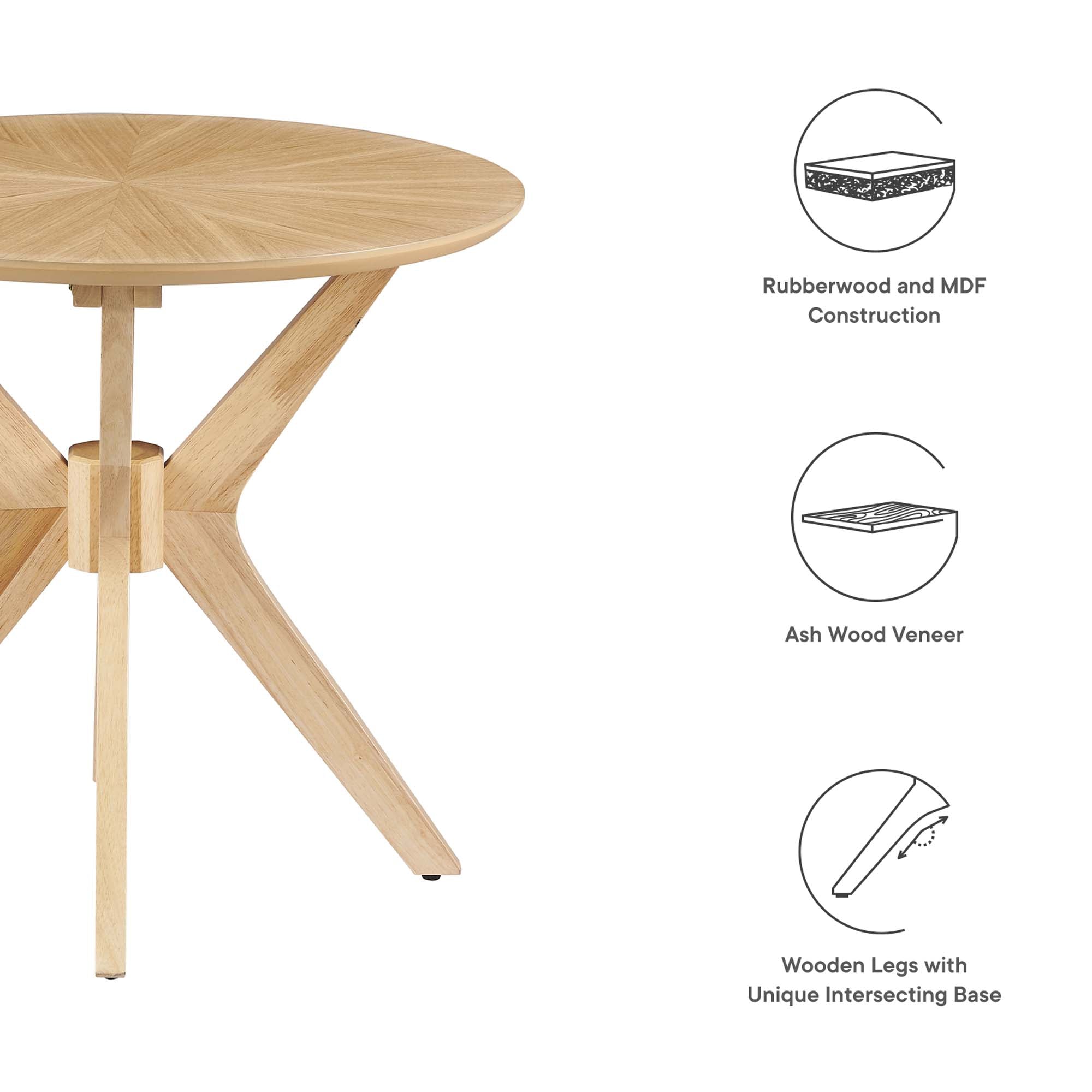 Modway Crossroads 24” Round Wood Side Table