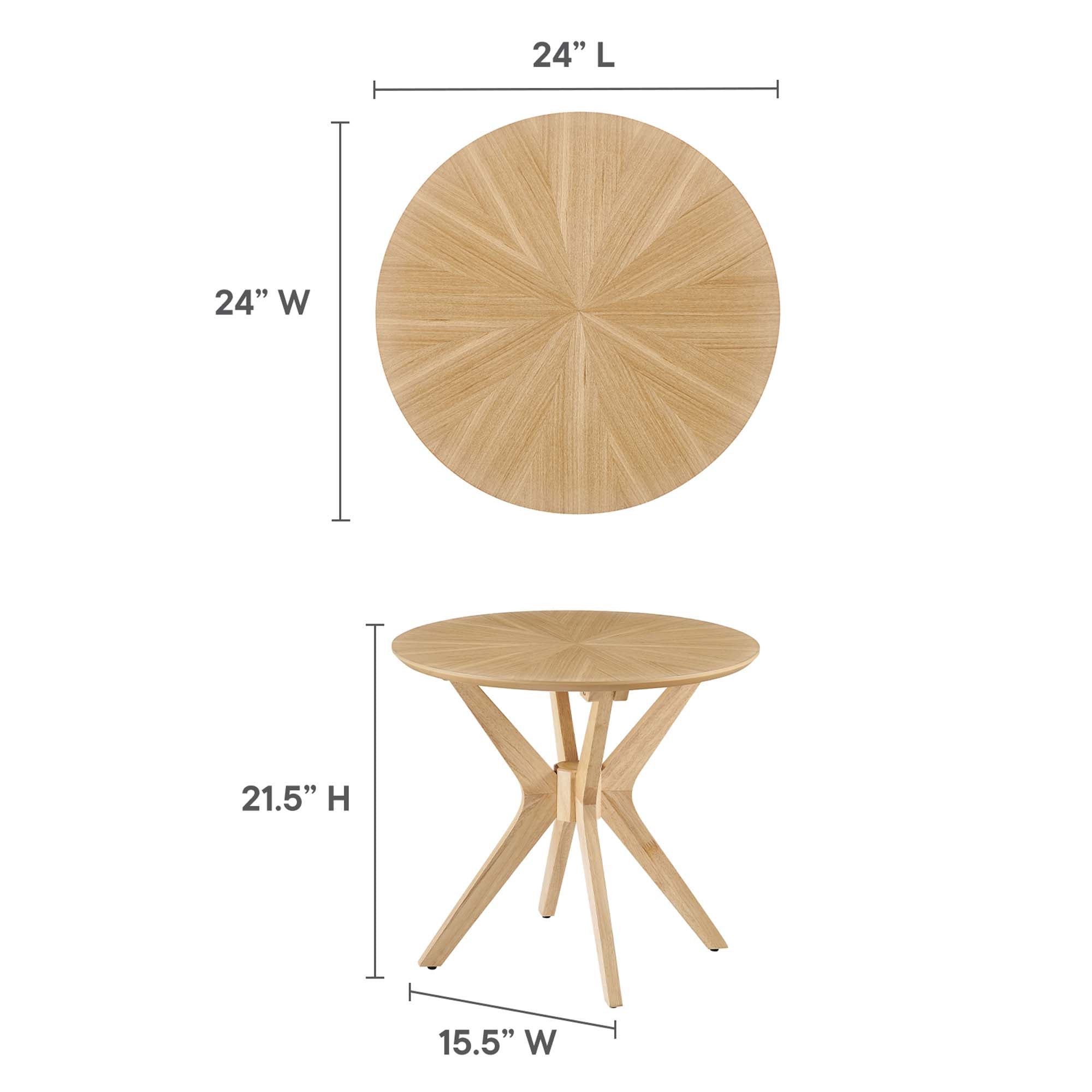 Modway Crossroads 24” Round Wood Side Table