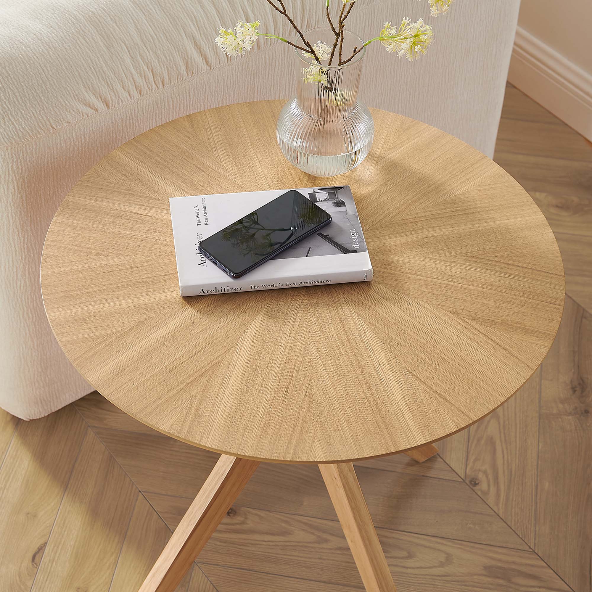 Modway Crossroads 24” Round Wood Side Table
