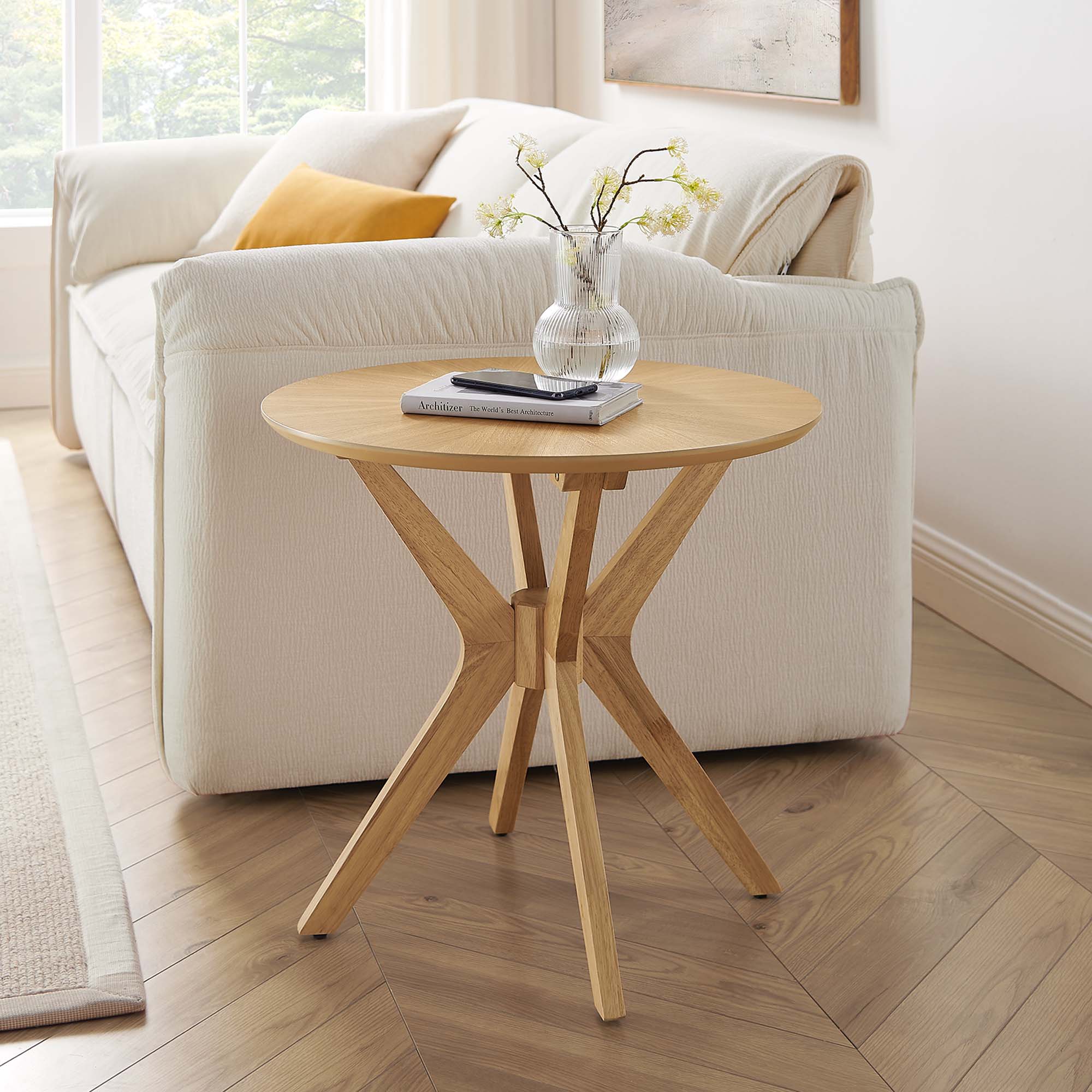 Modway Crossroads 24” Round Wood Side Table