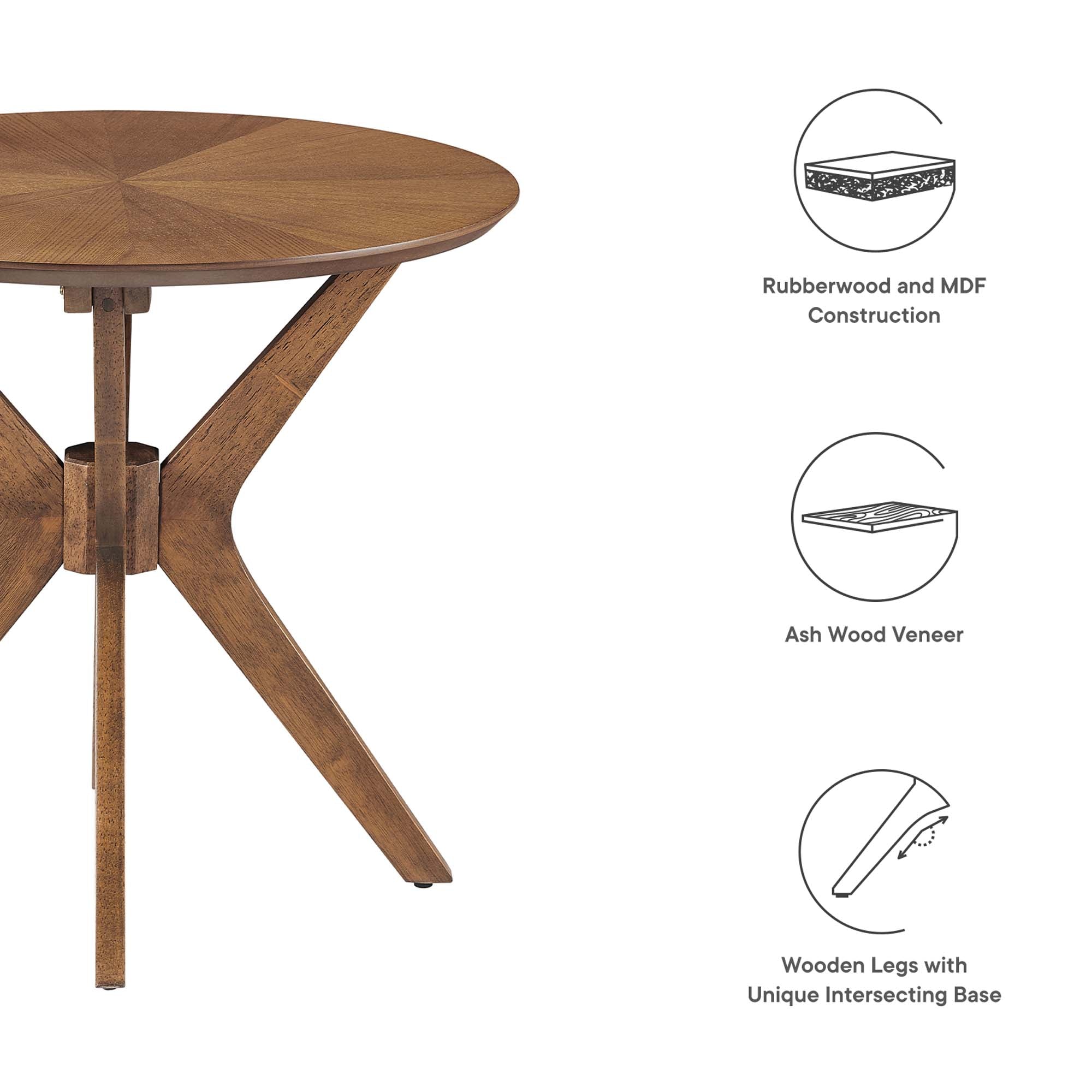 Modway Crossroads 24” Round Wood Side Table