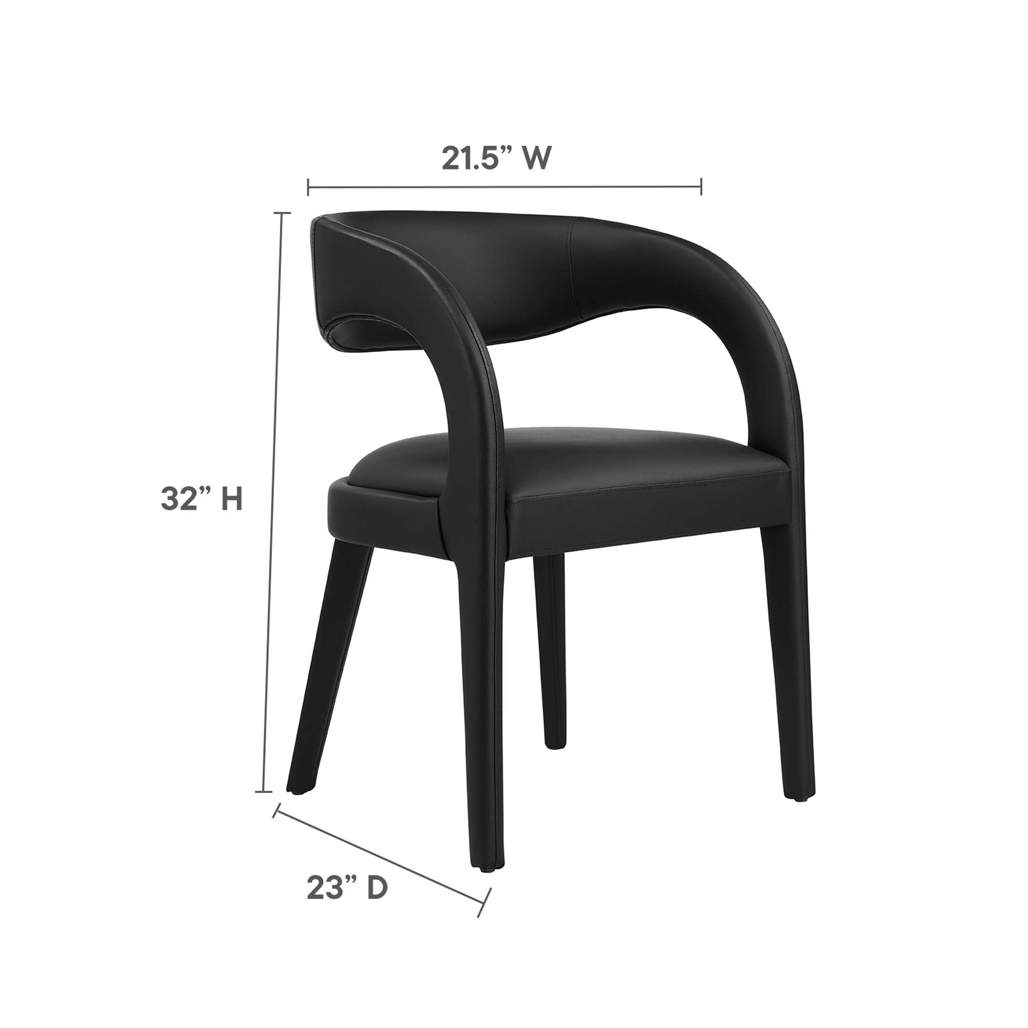Modway Pinnacle Vegan Leather Dining Chair Set of 2