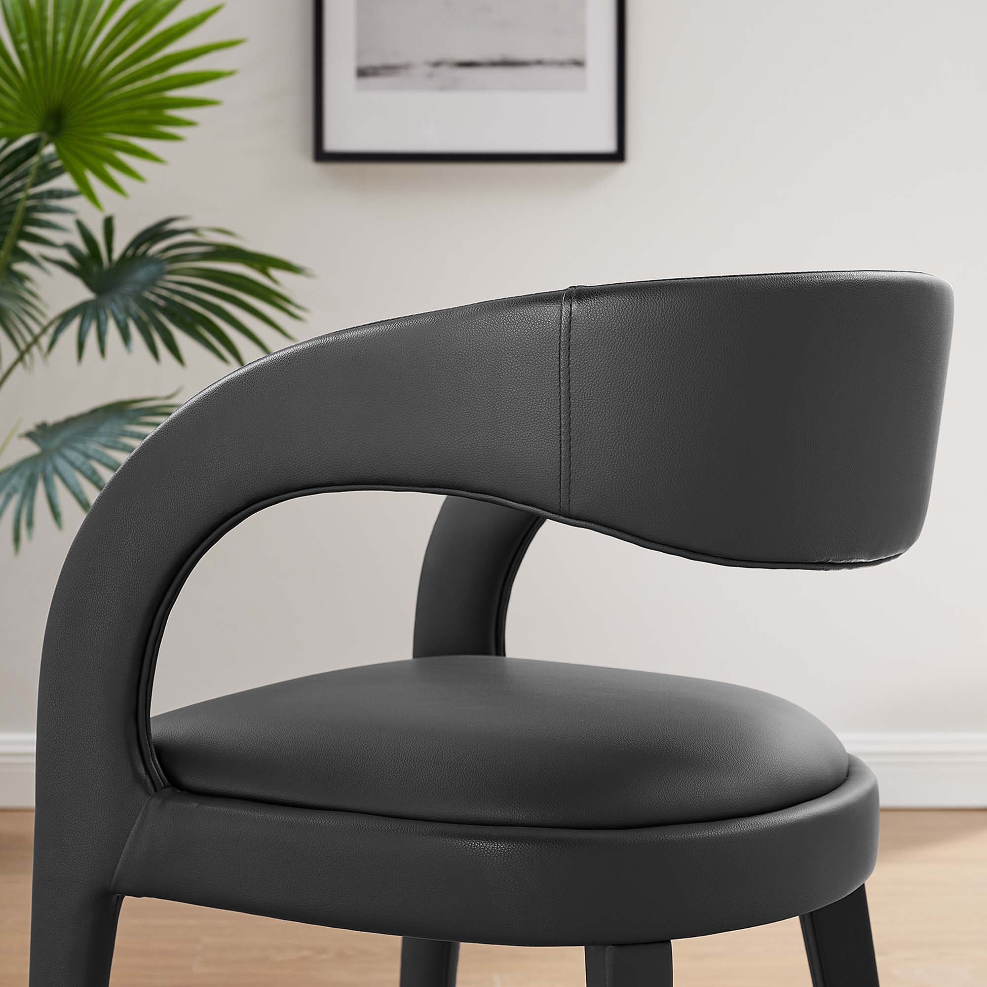 Modway Pinnacle Vegan Leather Dining Chair Set of 2