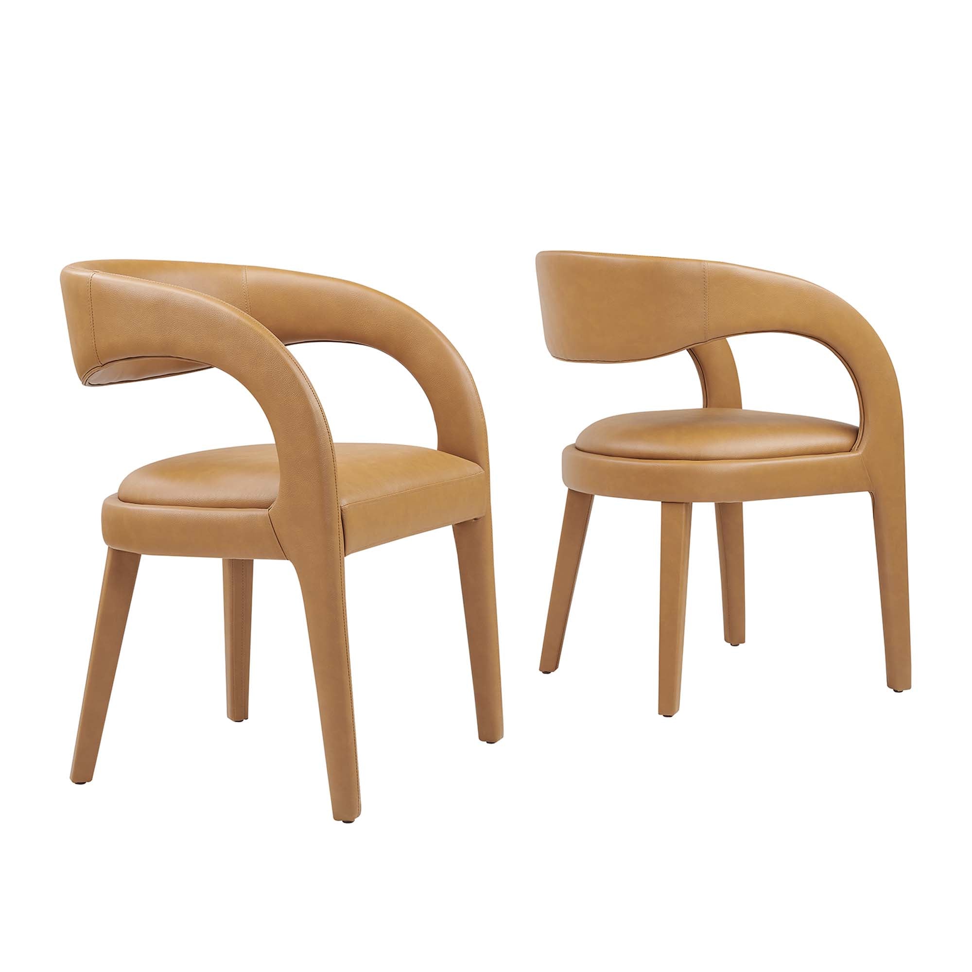 Modway Pinnacle Vegan Leather Dining Chair Set of 2