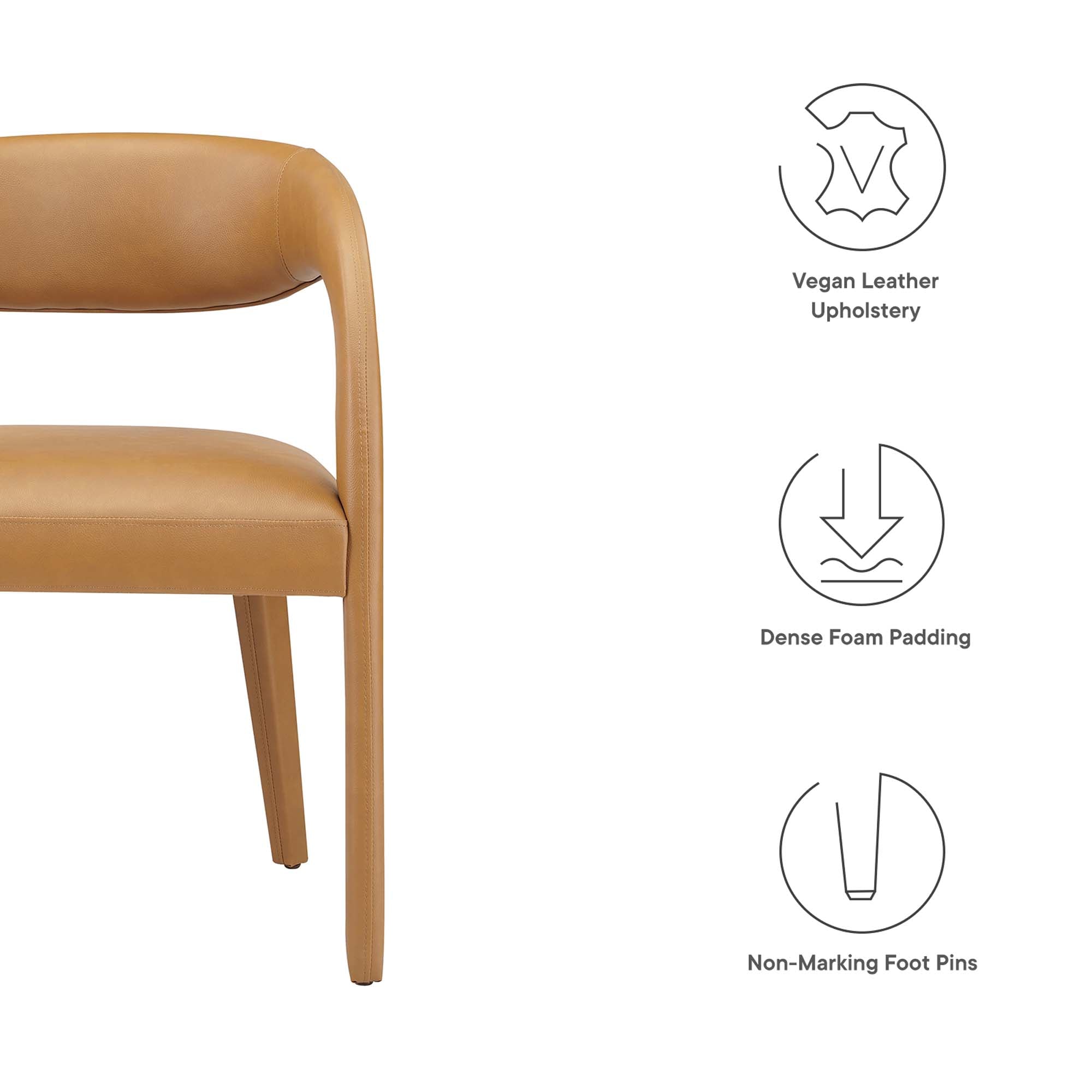 Modway Pinnacle Vegan Leather Dining Chair Set of 2