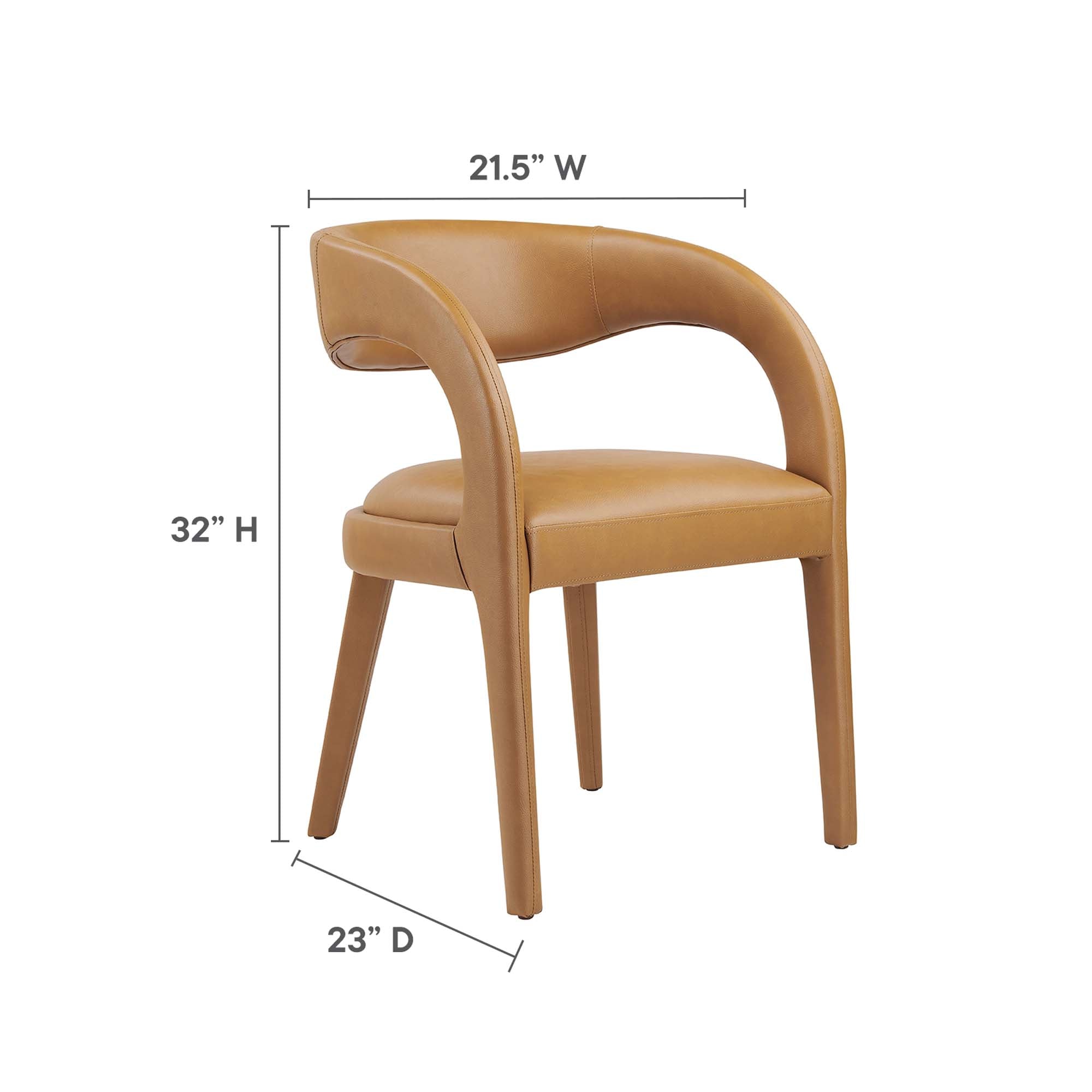 Modway Pinnacle Vegan Leather Dining Chair Set of 2