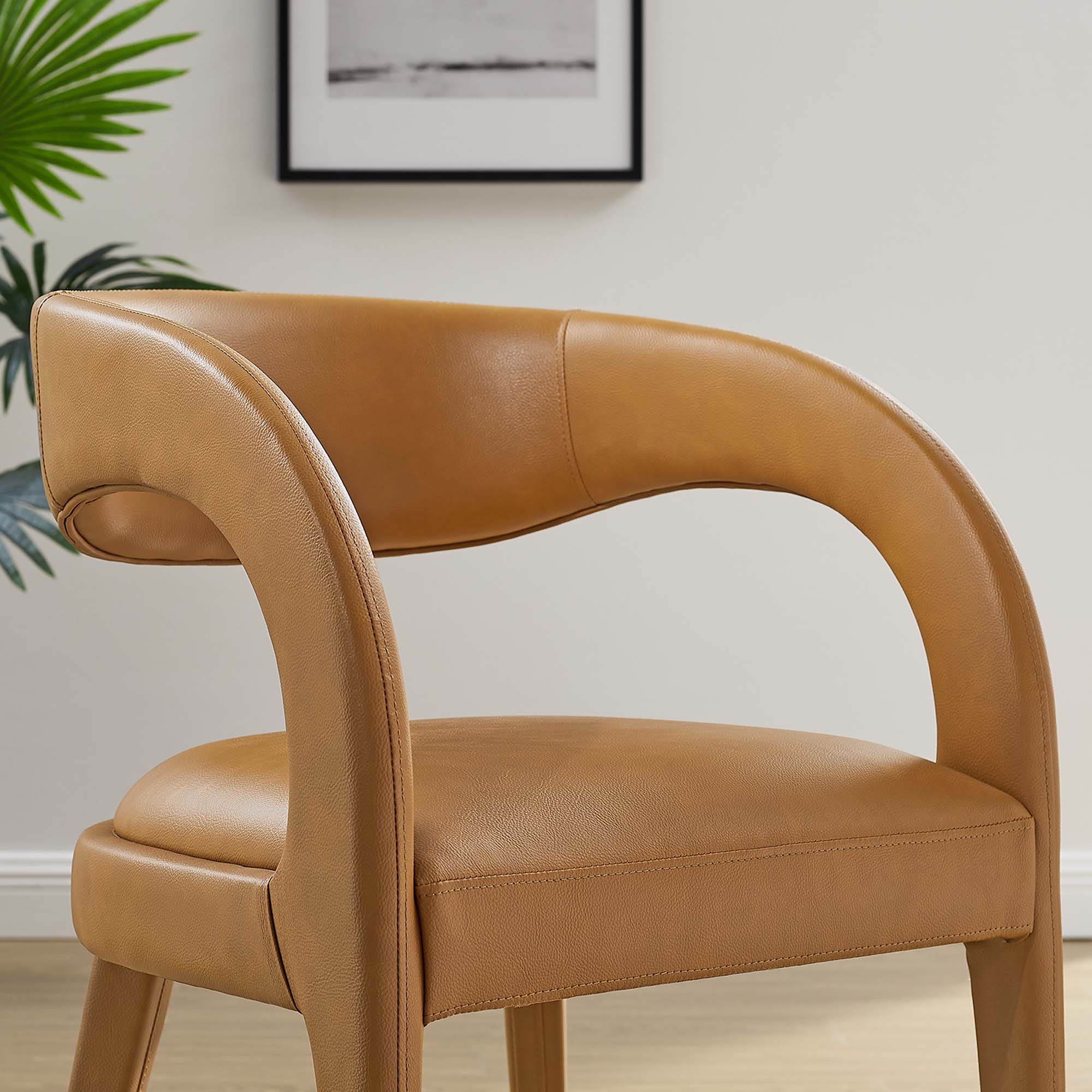 Modway Pinnacle Vegan Leather Dining Chair Set of 2