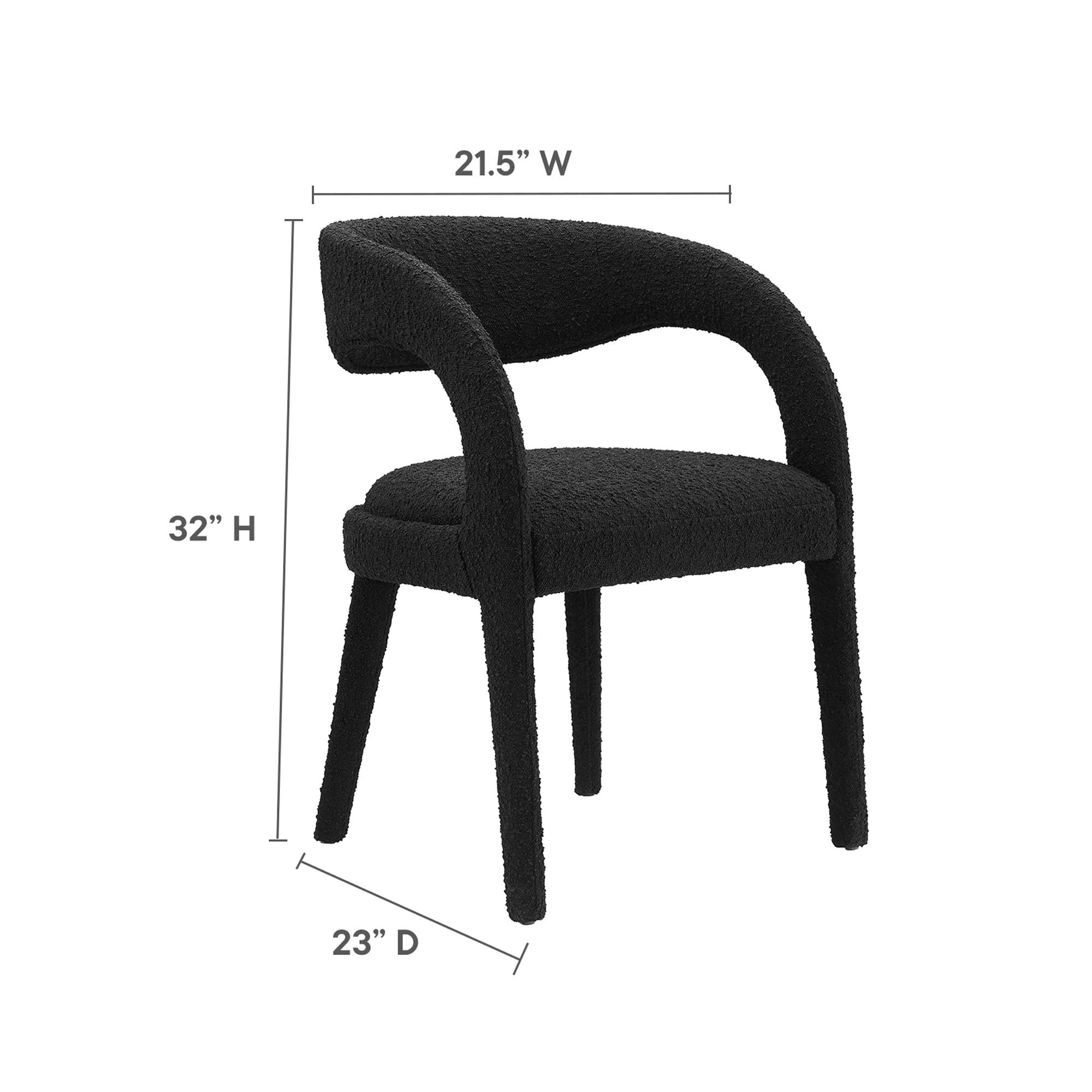 Modway Pinnacle Boucle Upholstered Dining Chair Set of 2