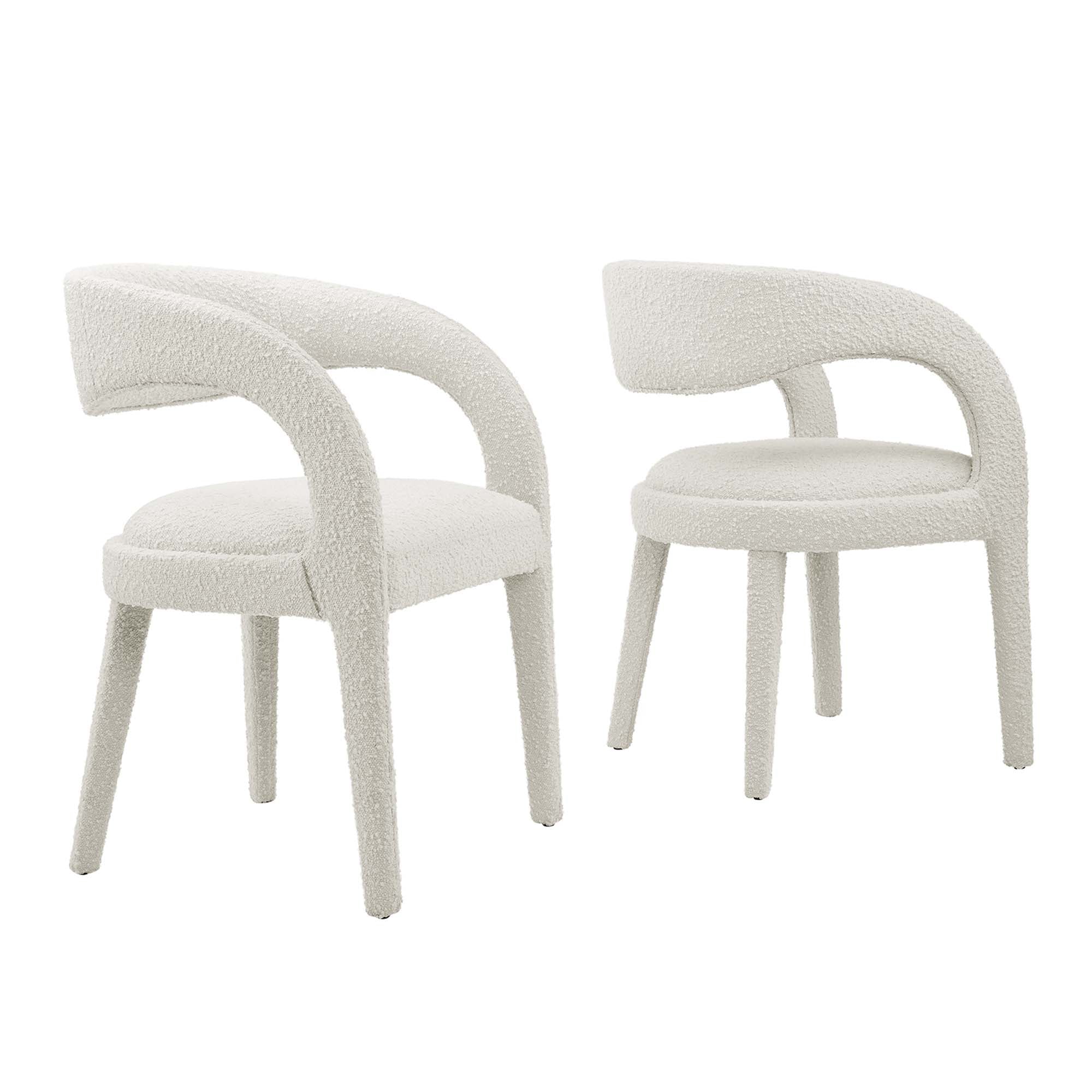Modway Pinnacle Boucle Upholstered Dining Chair Set of 2