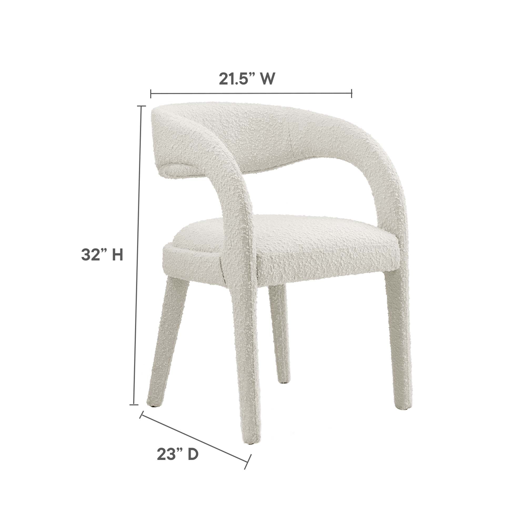 Modway Pinnacle Boucle Upholstered Dining Chair Set of 2