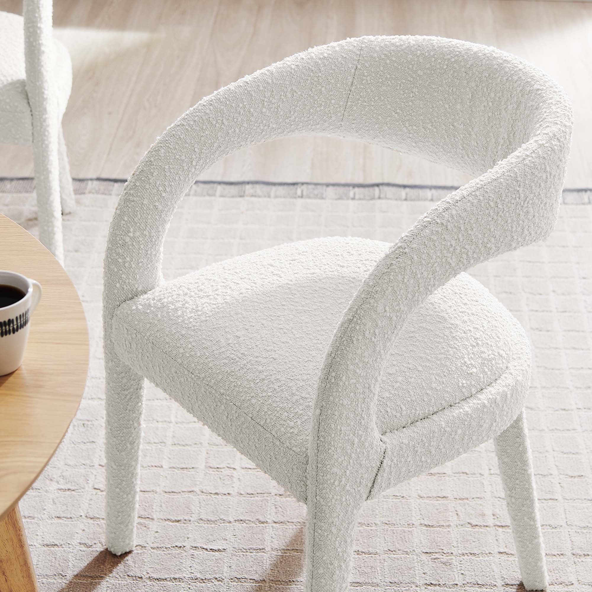Modway Pinnacle Boucle Upholstered Dining Chair Set of 2