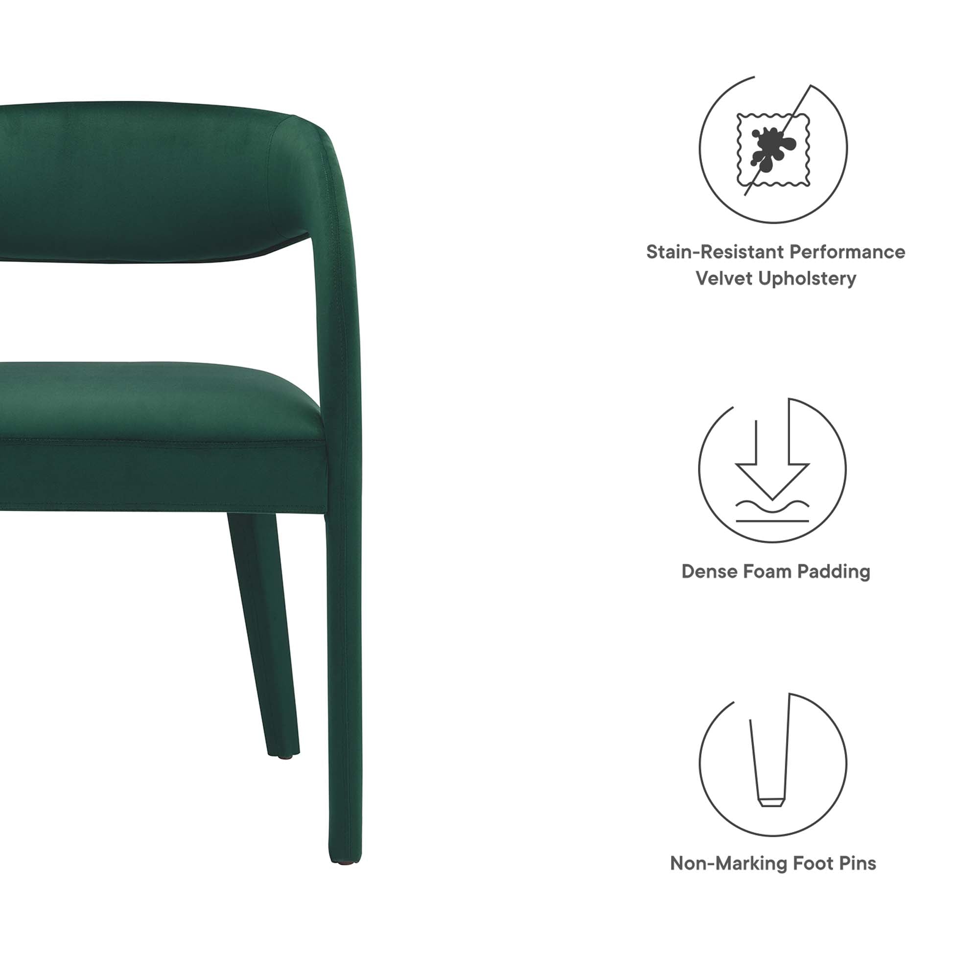 Modway Pinnacle Performance Velvet Dining Chair Set of 2