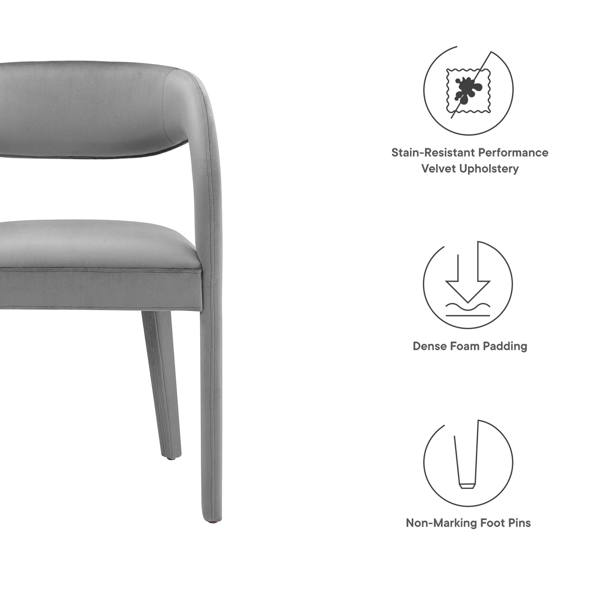 Modway Pinnacle Performance Velvet Dining Chair Set of 2