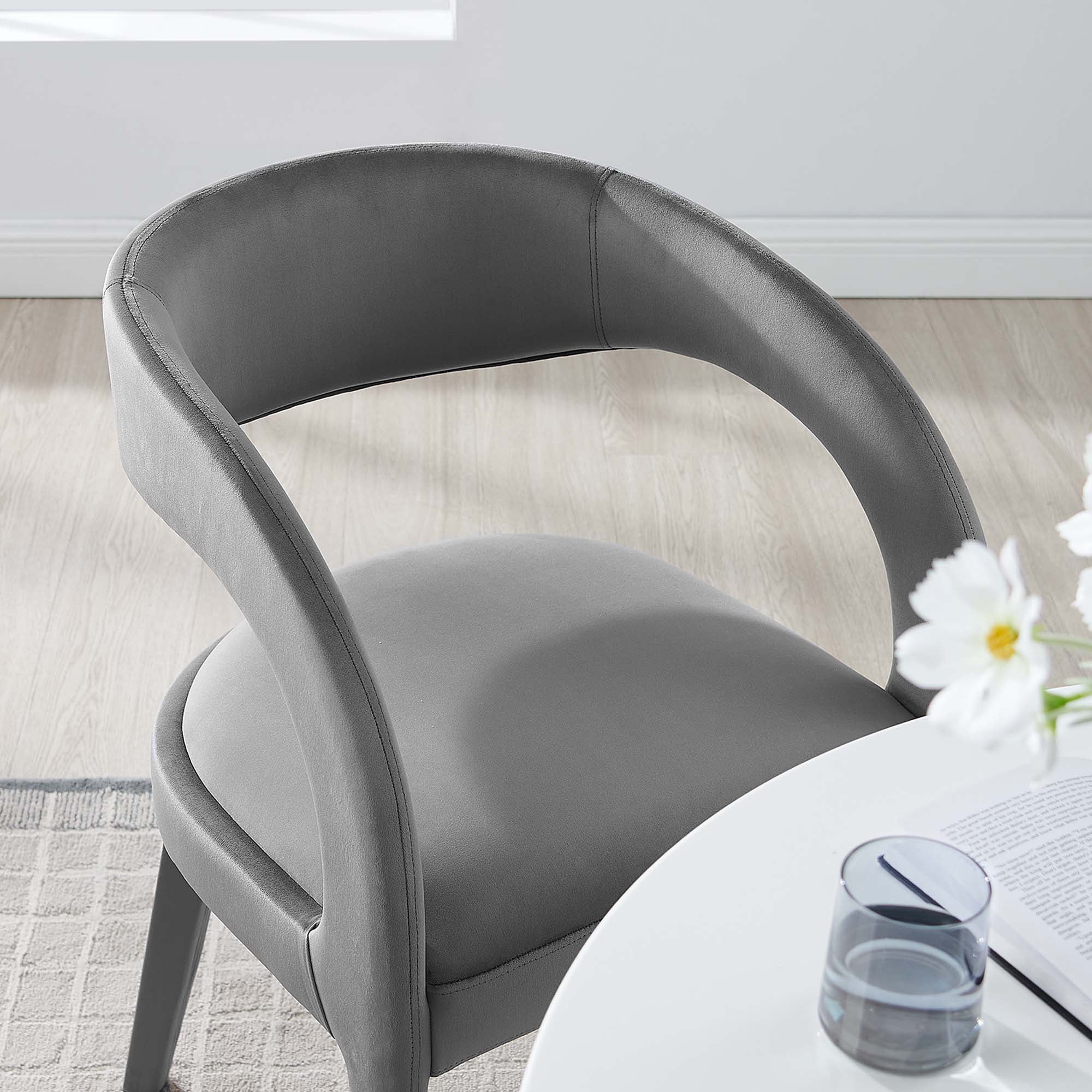 Modway Pinnacle Performance Velvet Dining Chair Set of 2
