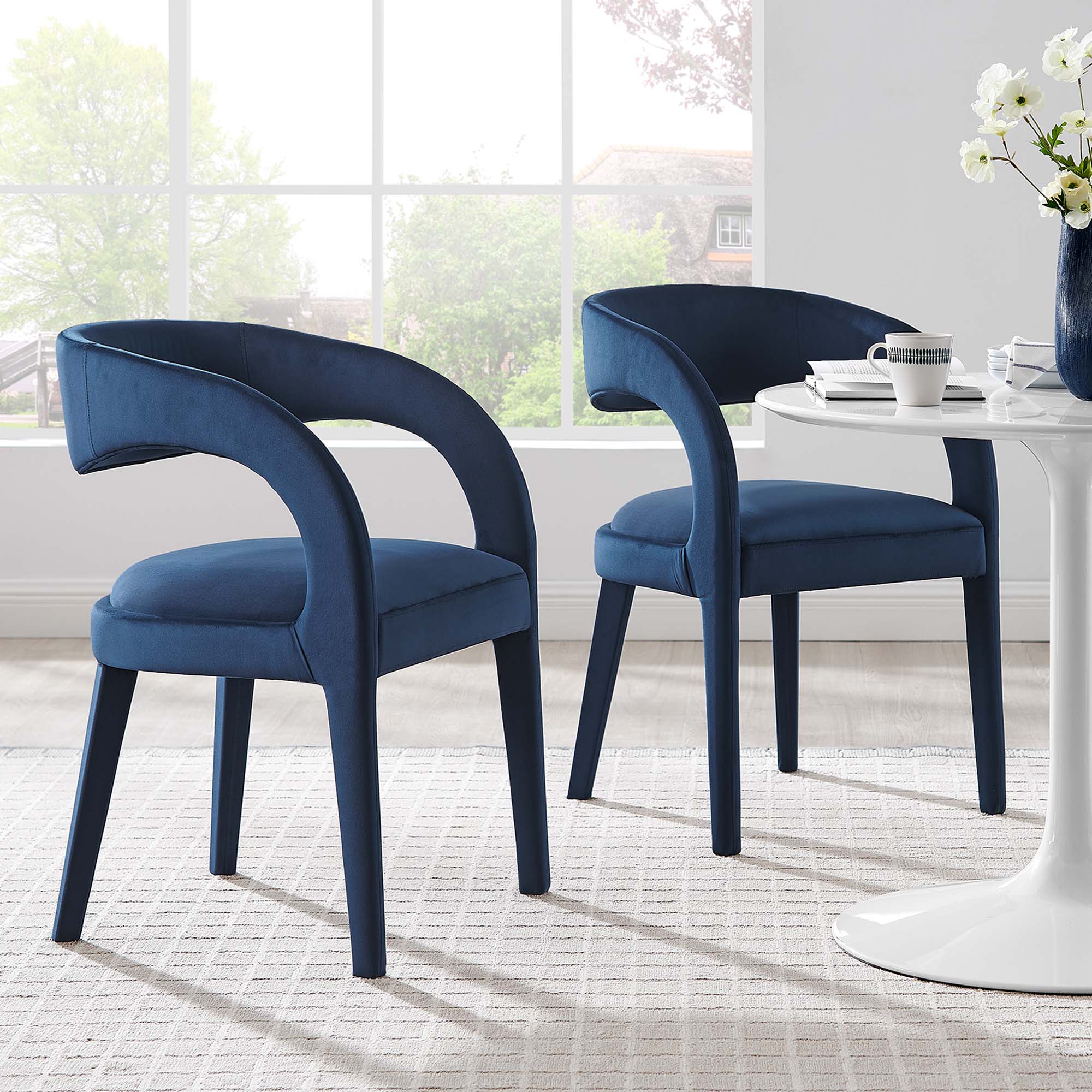 Modway Pinnacle Performance Velvet Dining Chair Set of 2