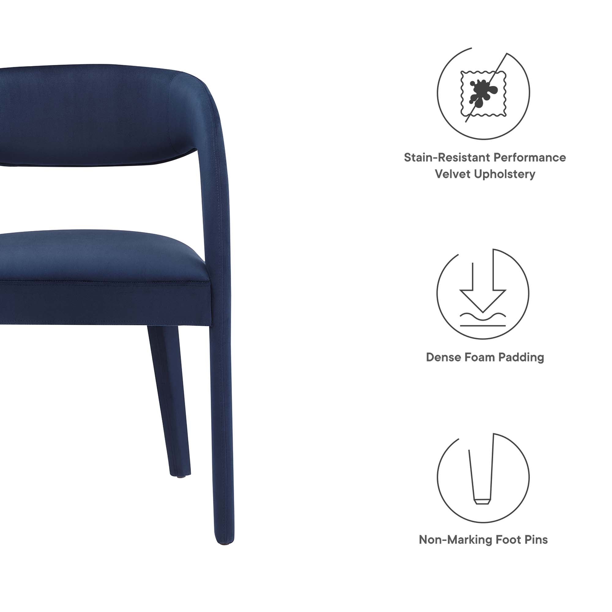 Modway Pinnacle Performance Velvet Dining Chair Set of 2