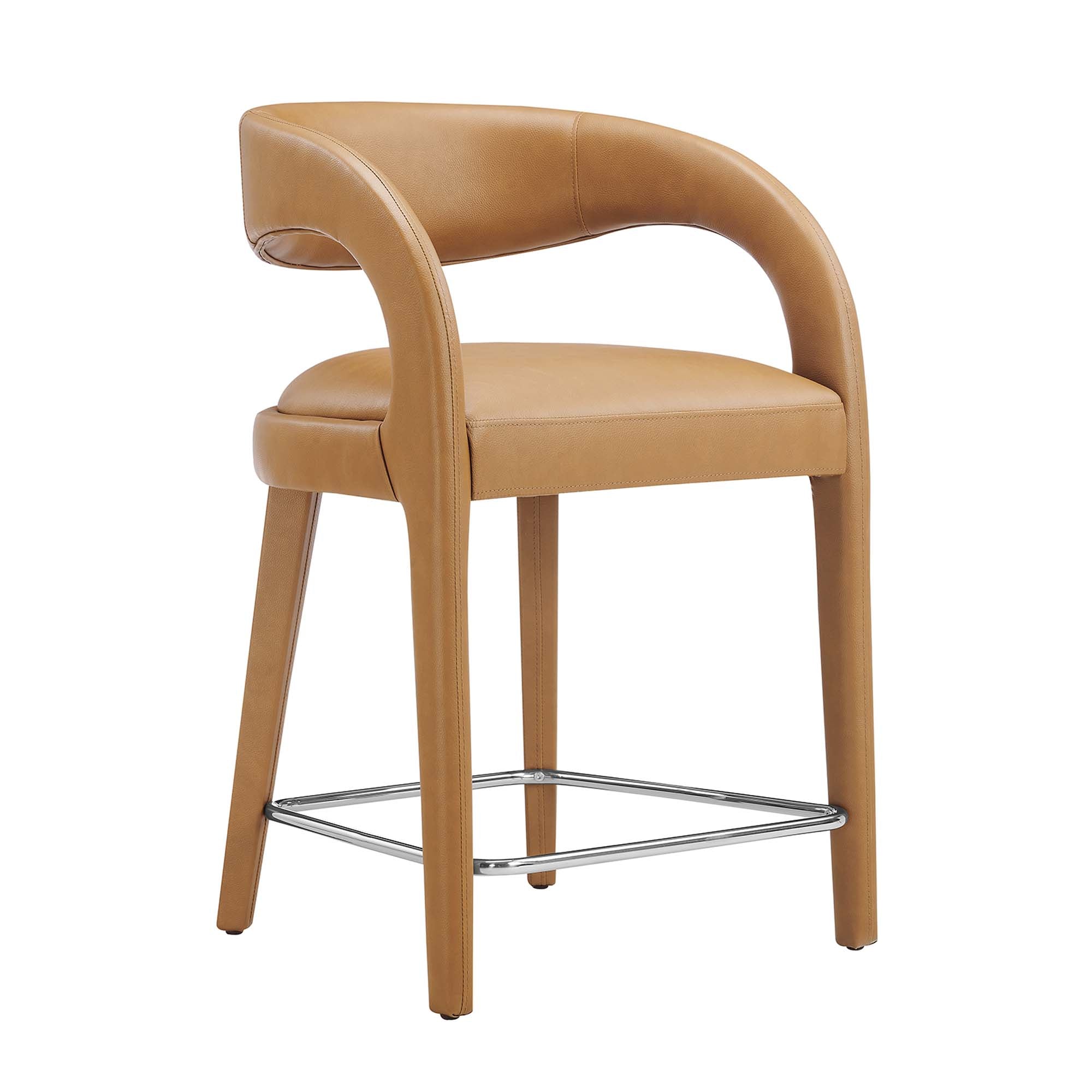 Modway Pinnacle Vegan Leather Counter Stool Set of 2