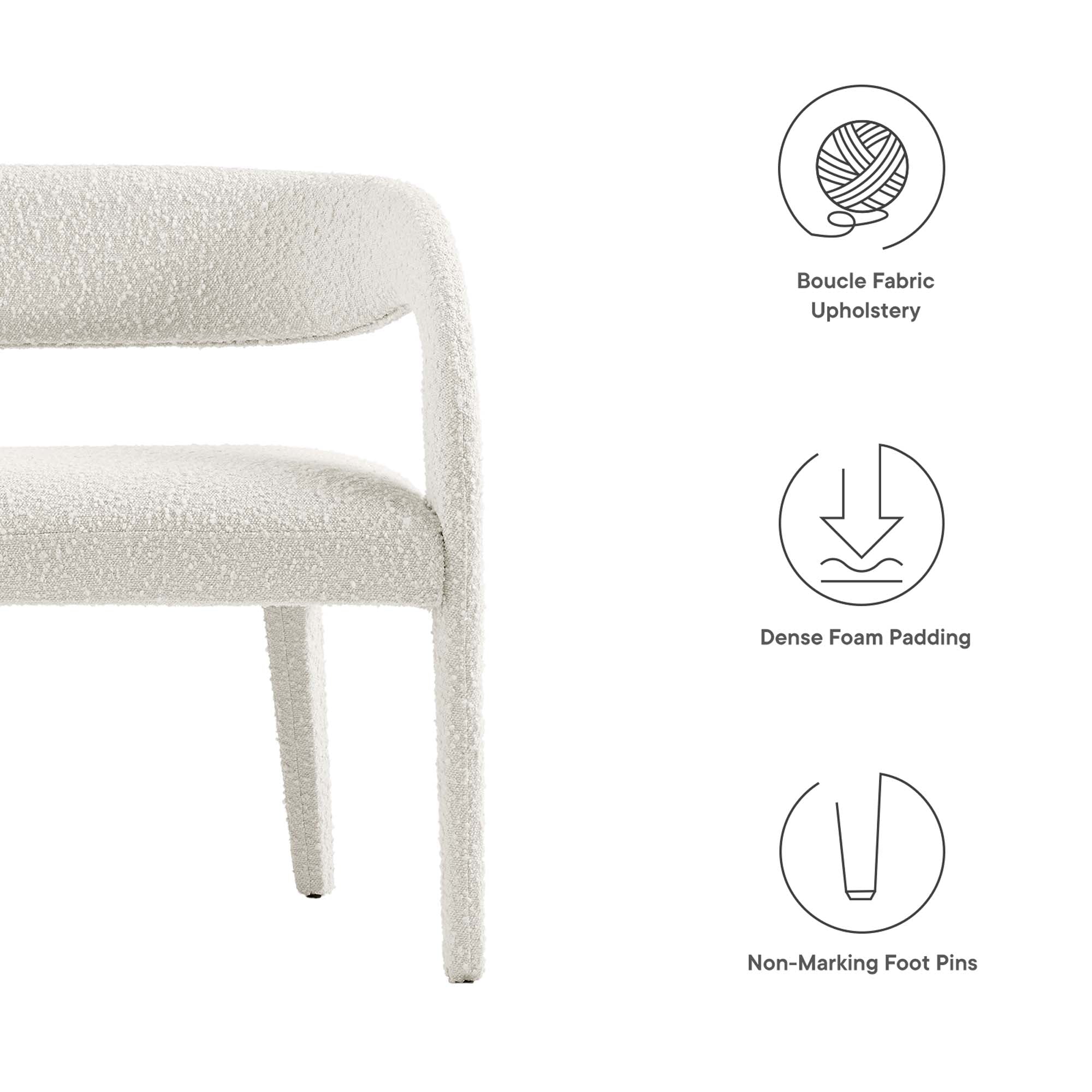 Modway Pinnacle Boucle Fabric Accent Bench